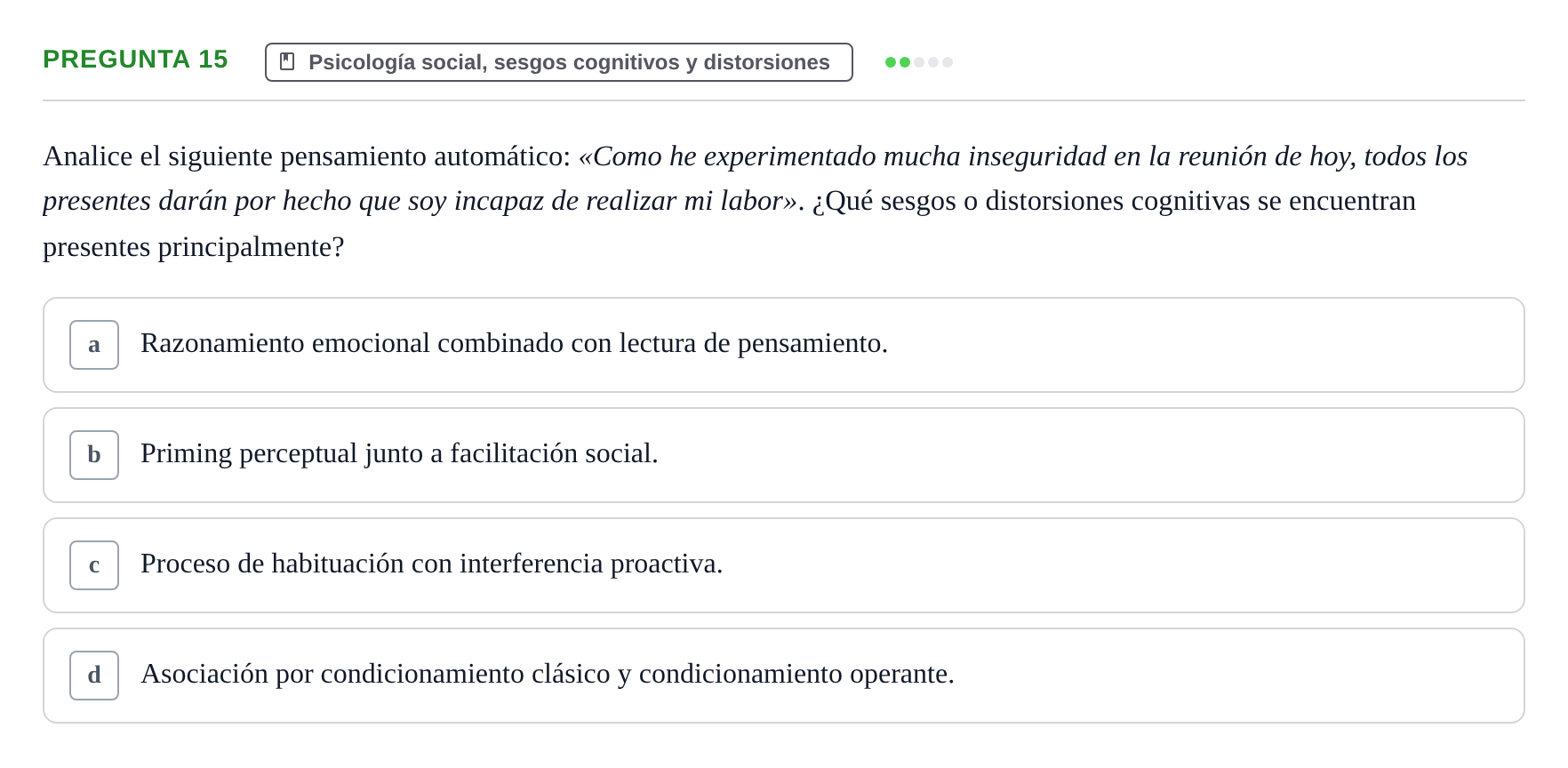 Enunciado: Pregunta 15
