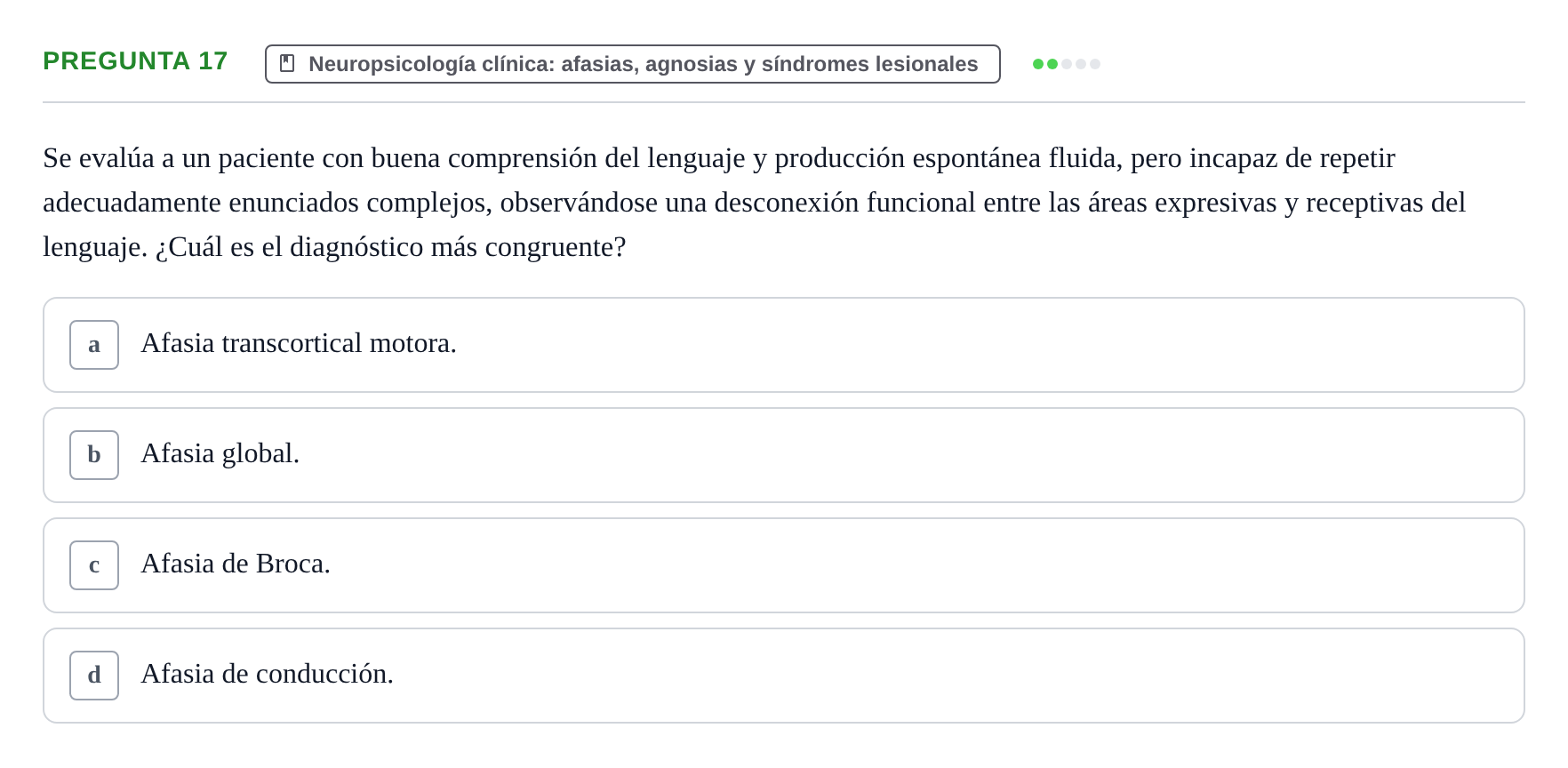 Enunciado: Pregunta 17