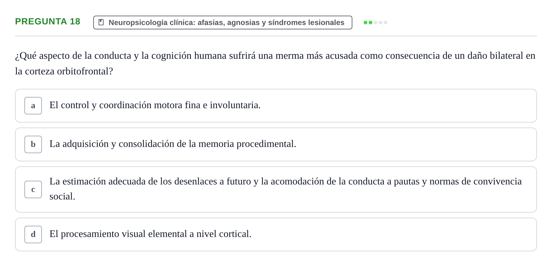 Enunciado: Pregunta 18