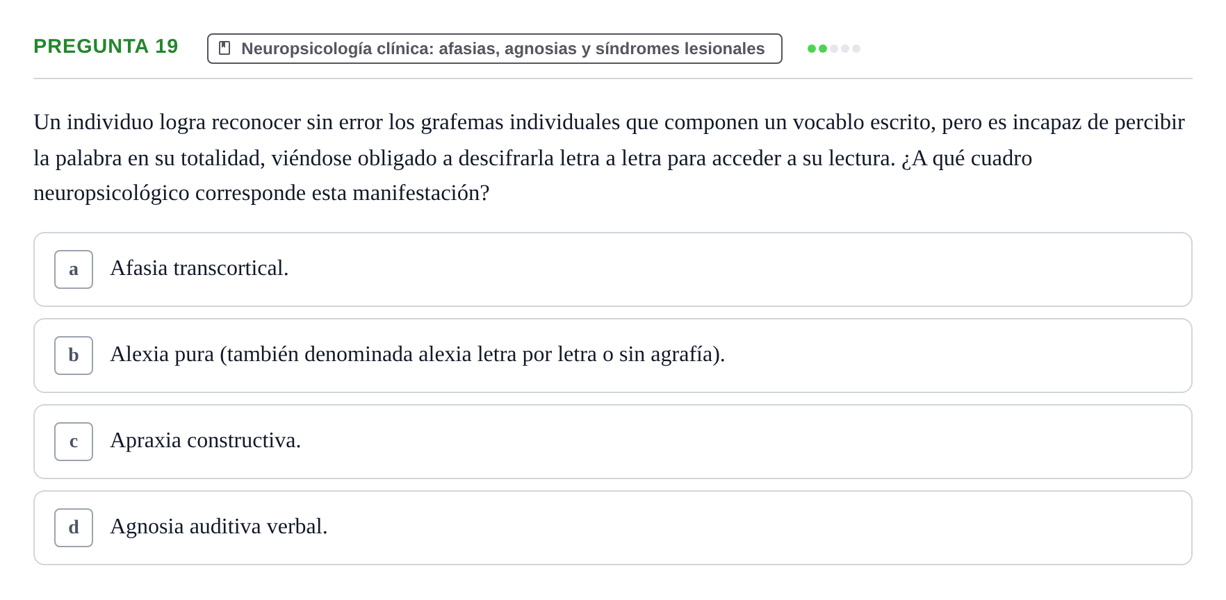 Enunciado: Pregunta 19