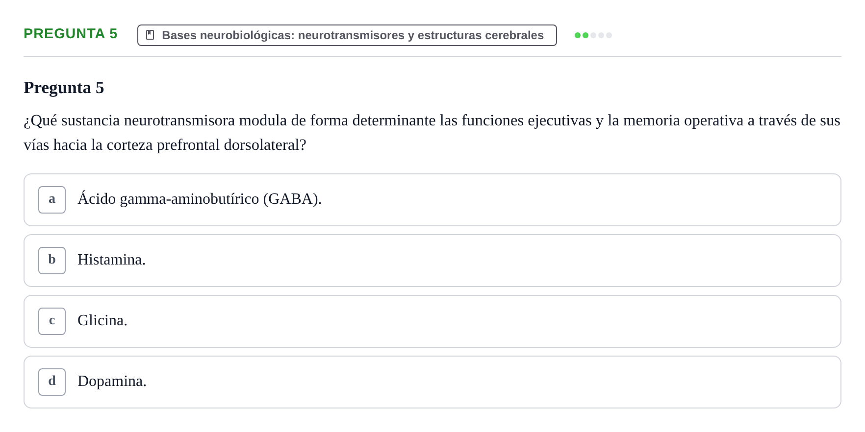 Enunciado: Pregunta 5