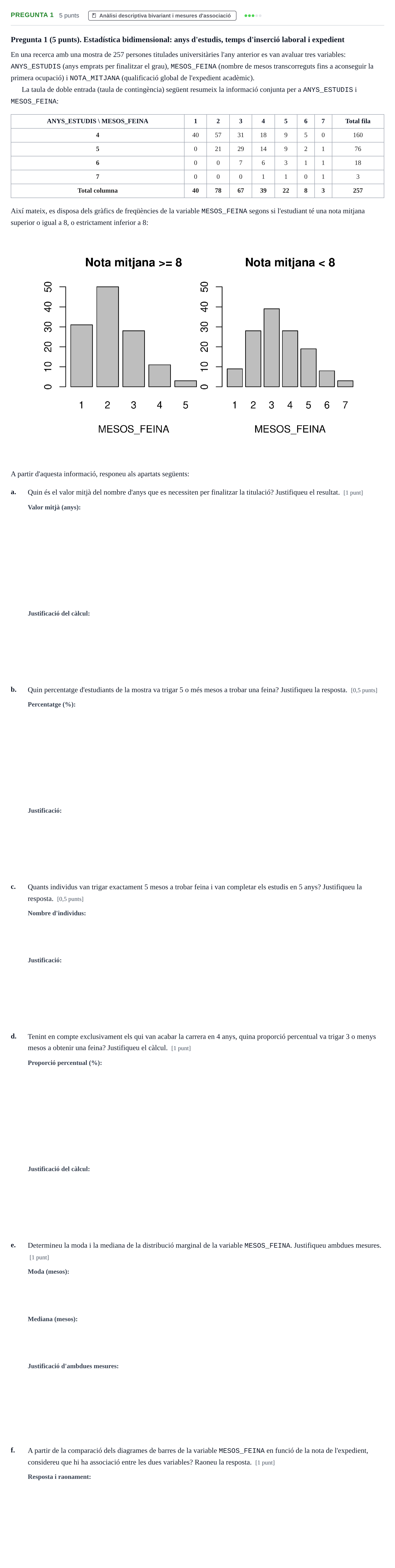 Enunciado: Pregunta 1 · Estadística I UAB 2023