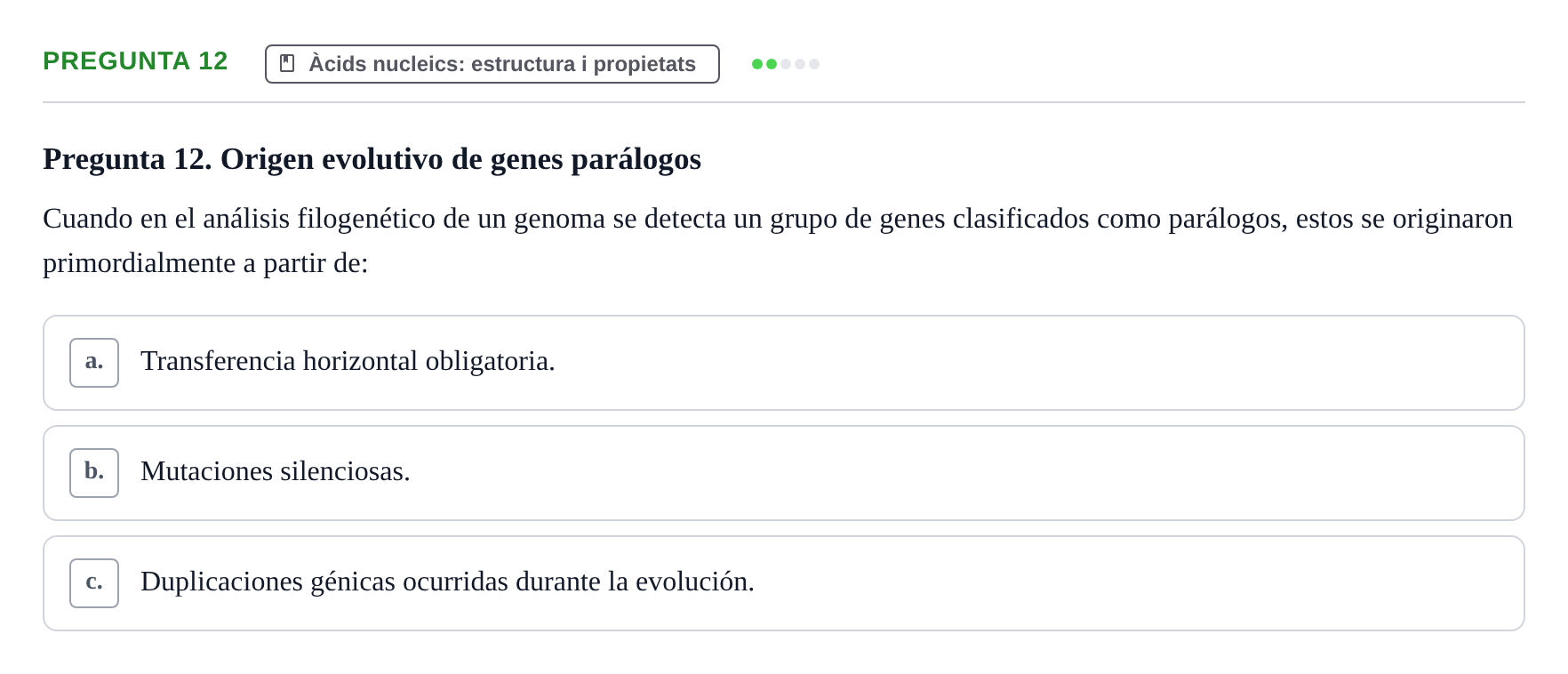Enunciado: Pregunta 12