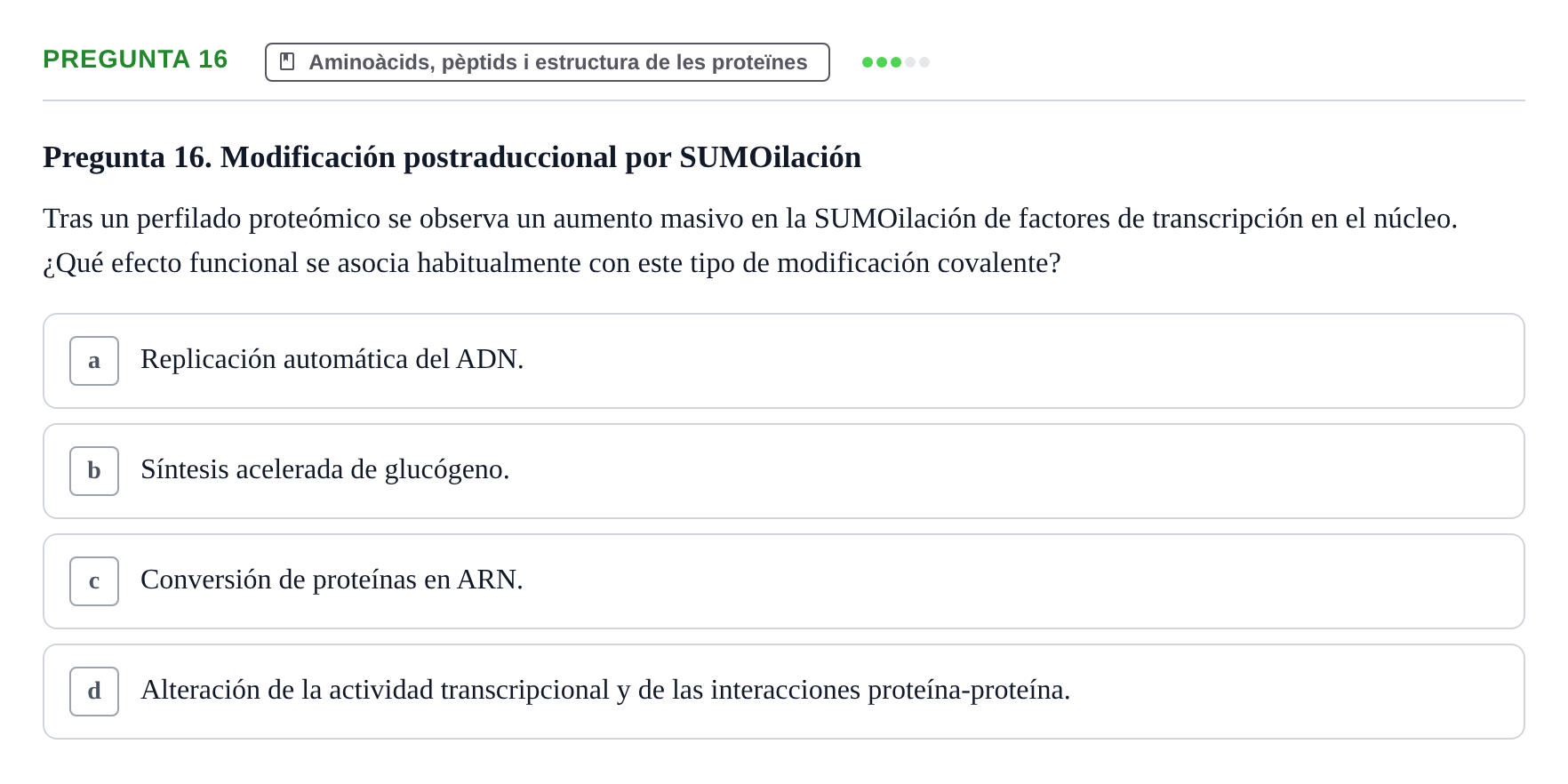 Enunciado: Pregunta 16