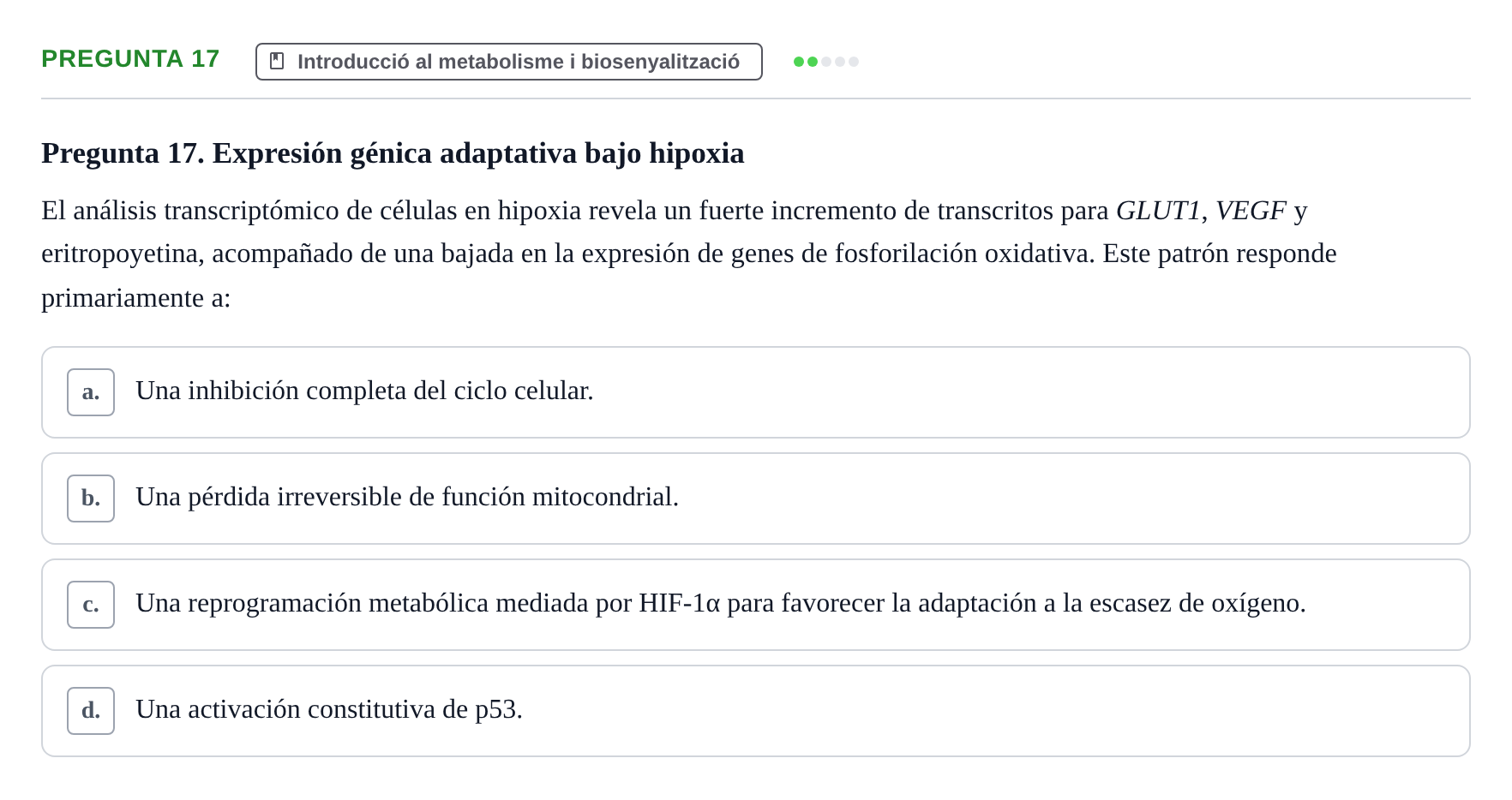 Enunciado: Pregunta 17