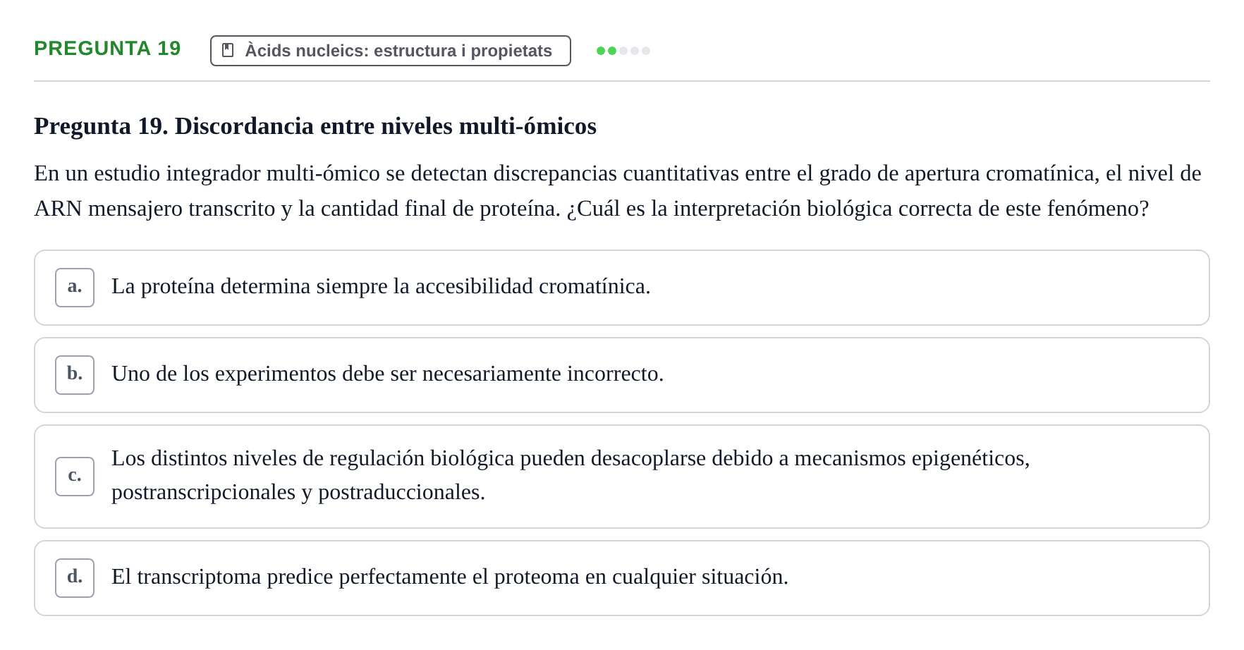 Enunciado: Pregunta 19