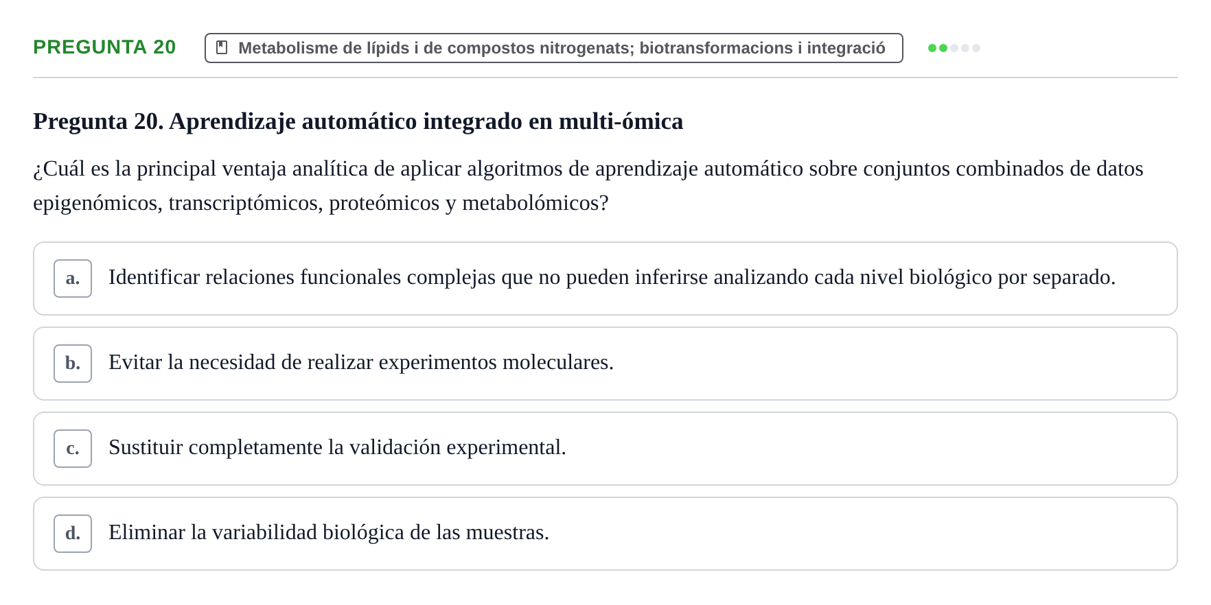 Enunciado: Pregunta 20