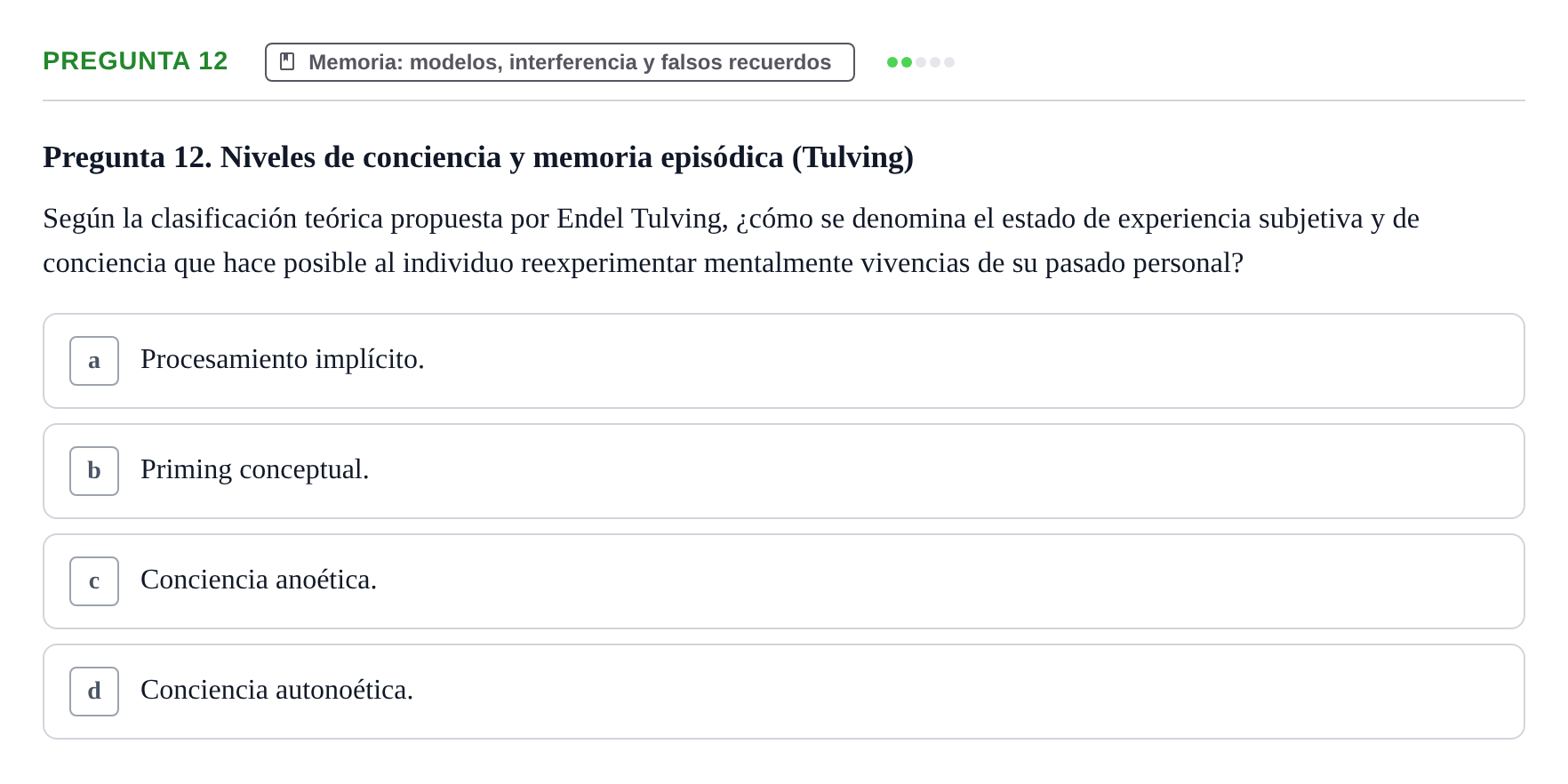 Enunciado: Pregunta 12