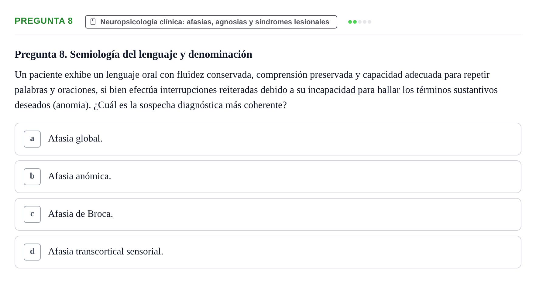 Enunciado: Pregunta 8