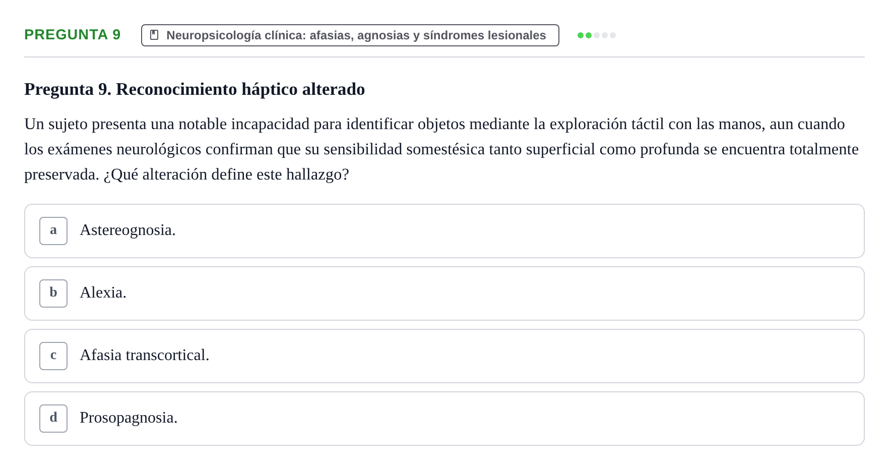 Enunciado: Pregunta 9