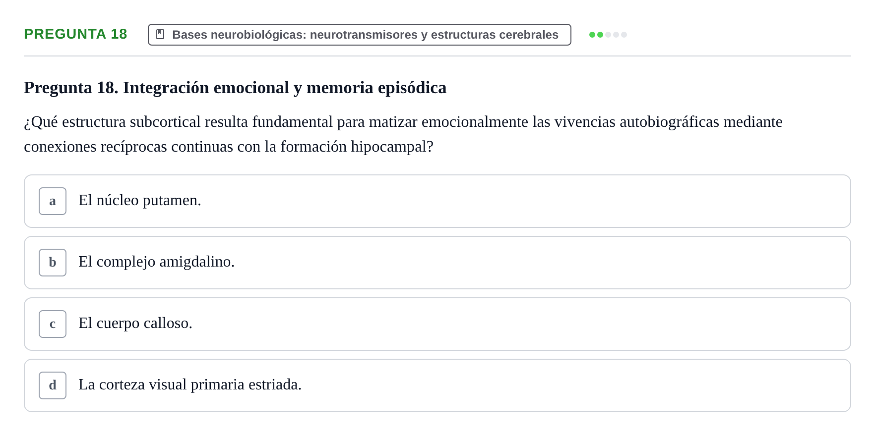 Enunciado: Pregunta 18