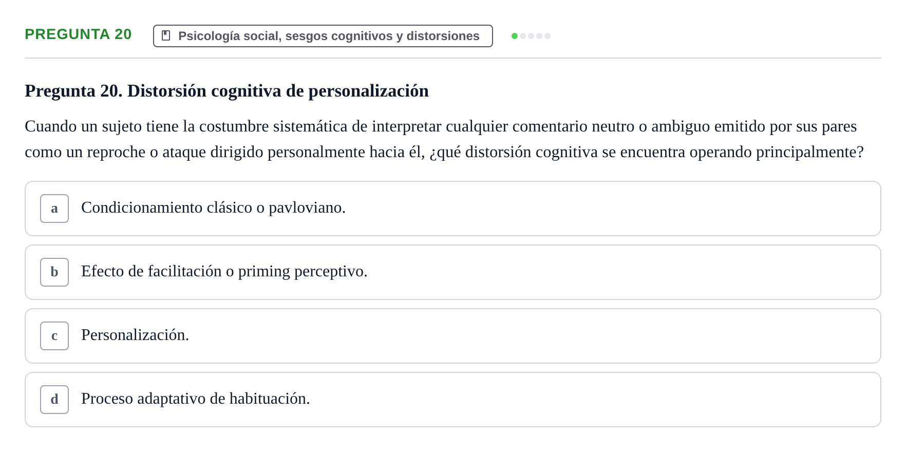 Enunciado: Pregunta 20