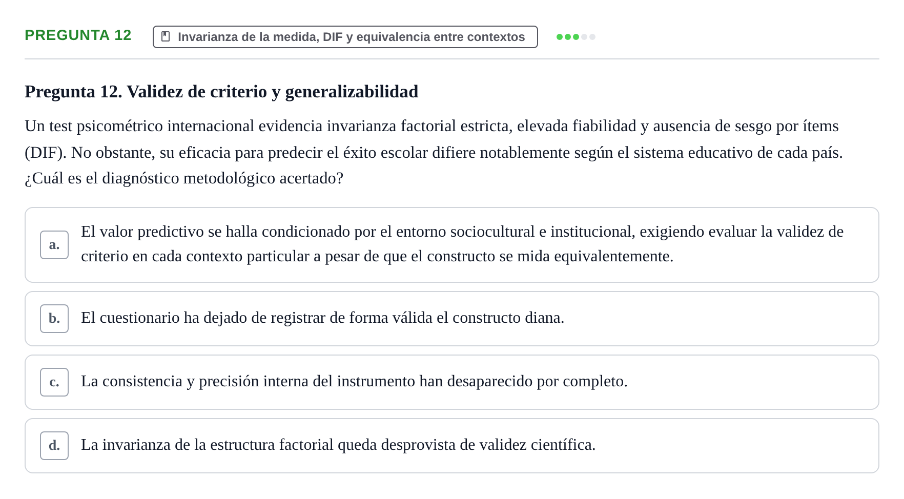 Enunciado: Pregunta 12