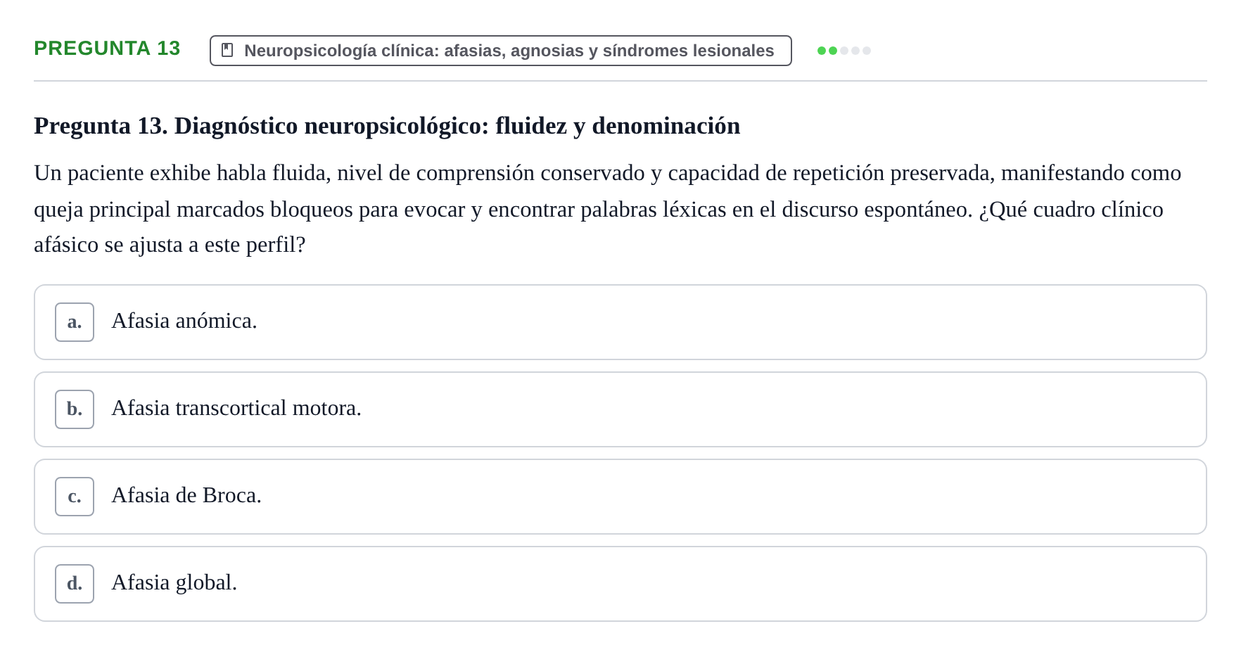 Enunciado: Pregunta 13