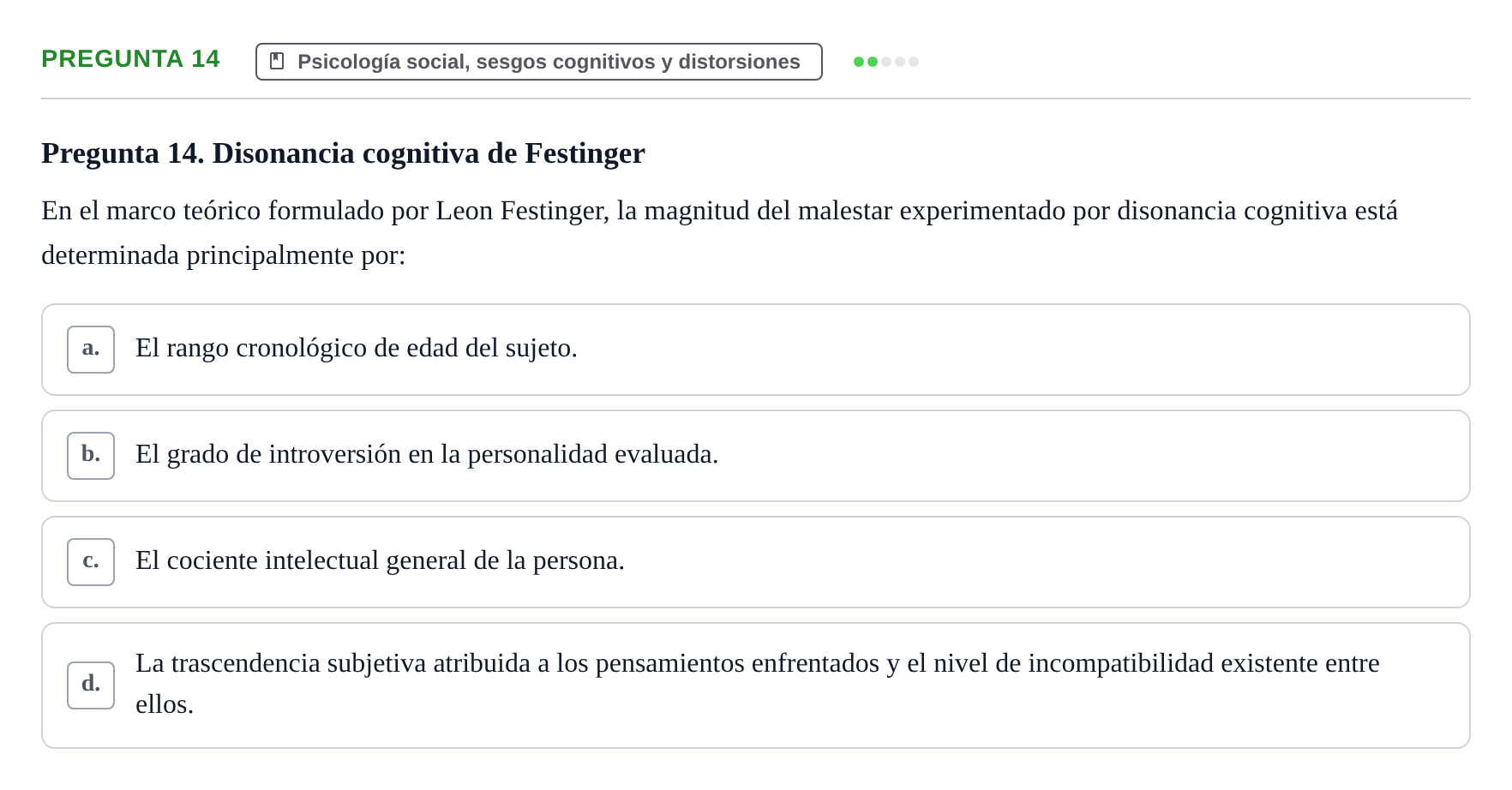 Enunciado: Pregunta 14