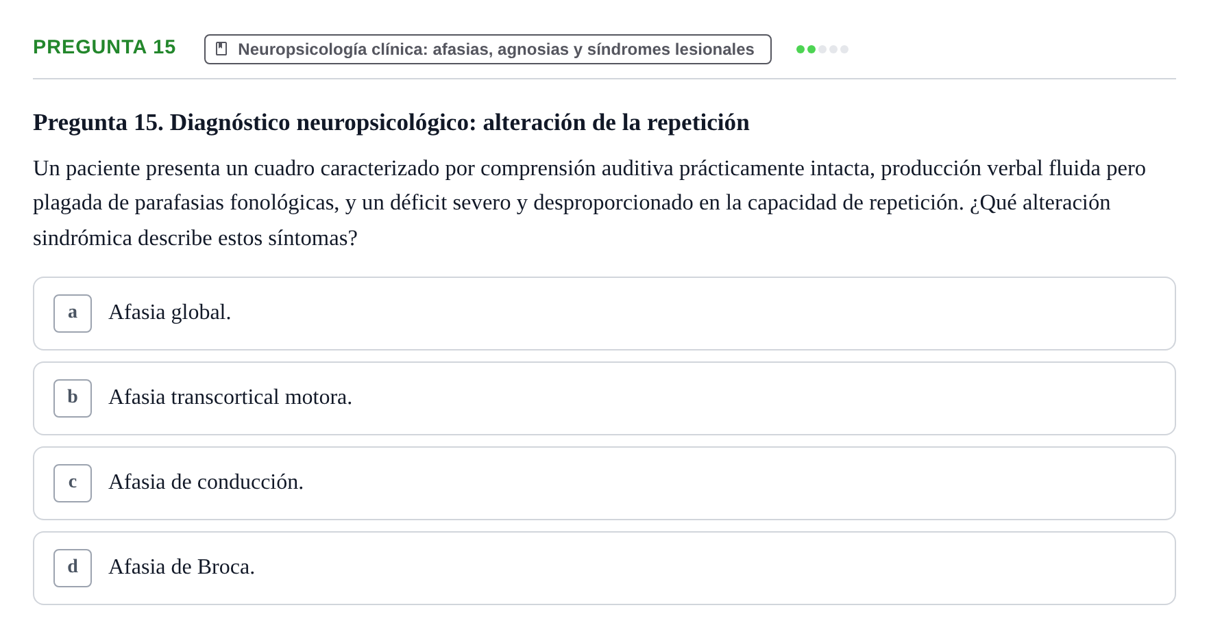 Enunciado: Pregunta 15