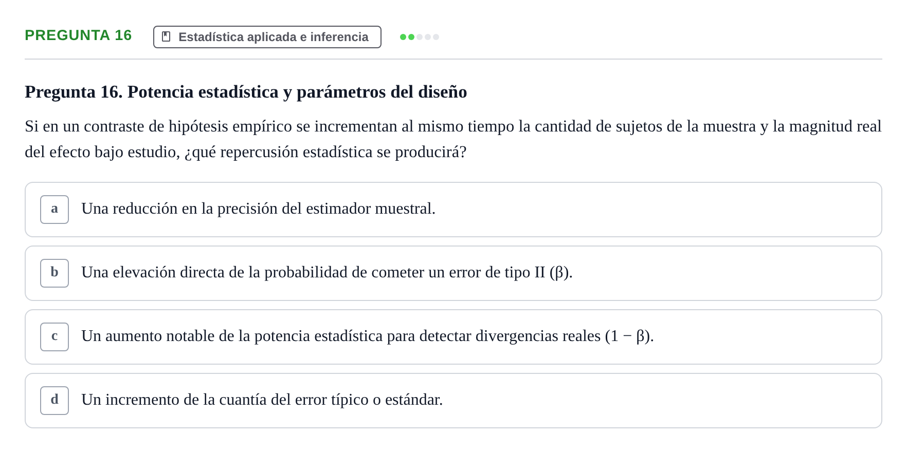 Enunciado: Pregunta 16