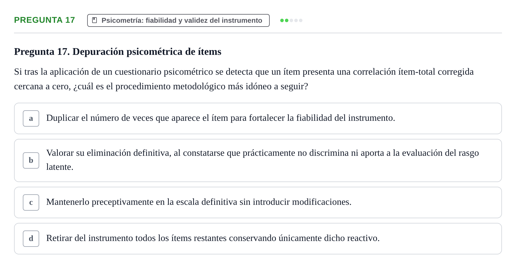 Enunciado: Pregunta 17