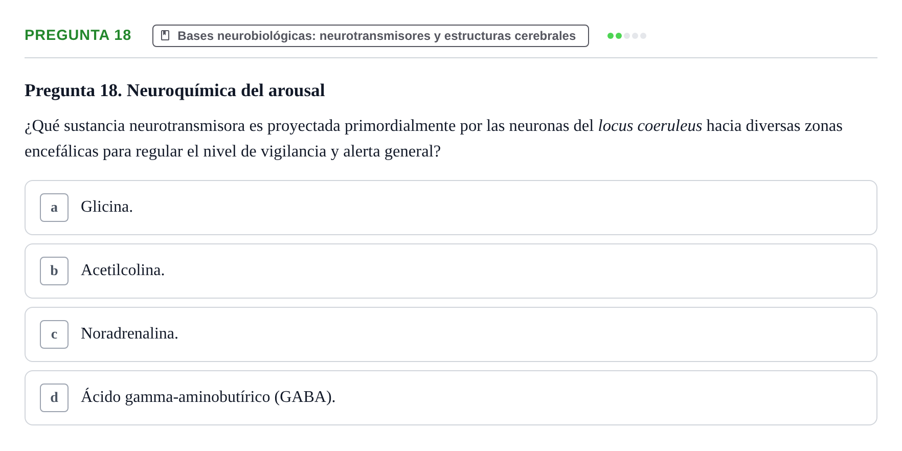 Enunciado: Pregunta 18