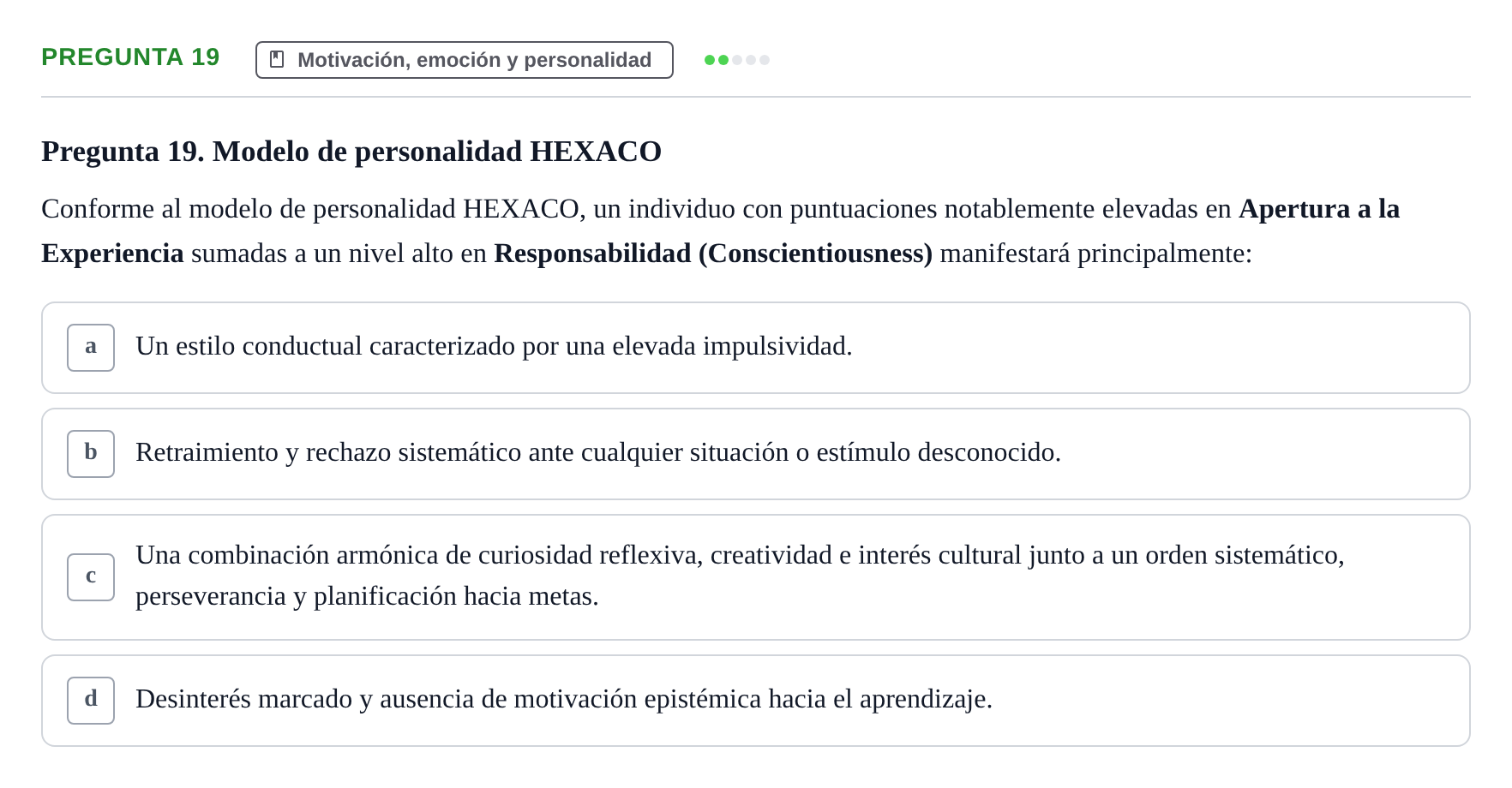 Enunciado: Pregunta 19