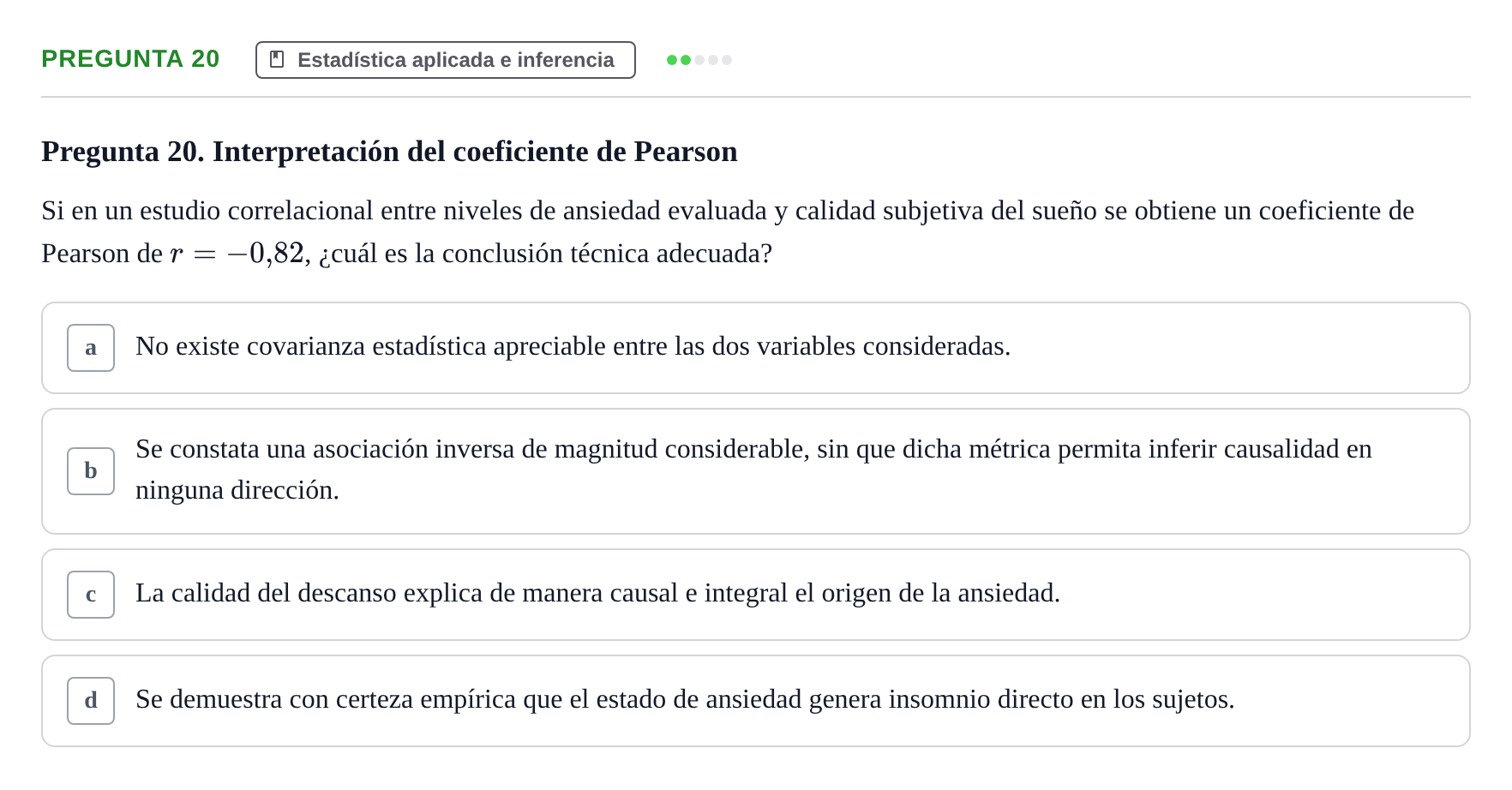 Enunciado: Pregunta 20