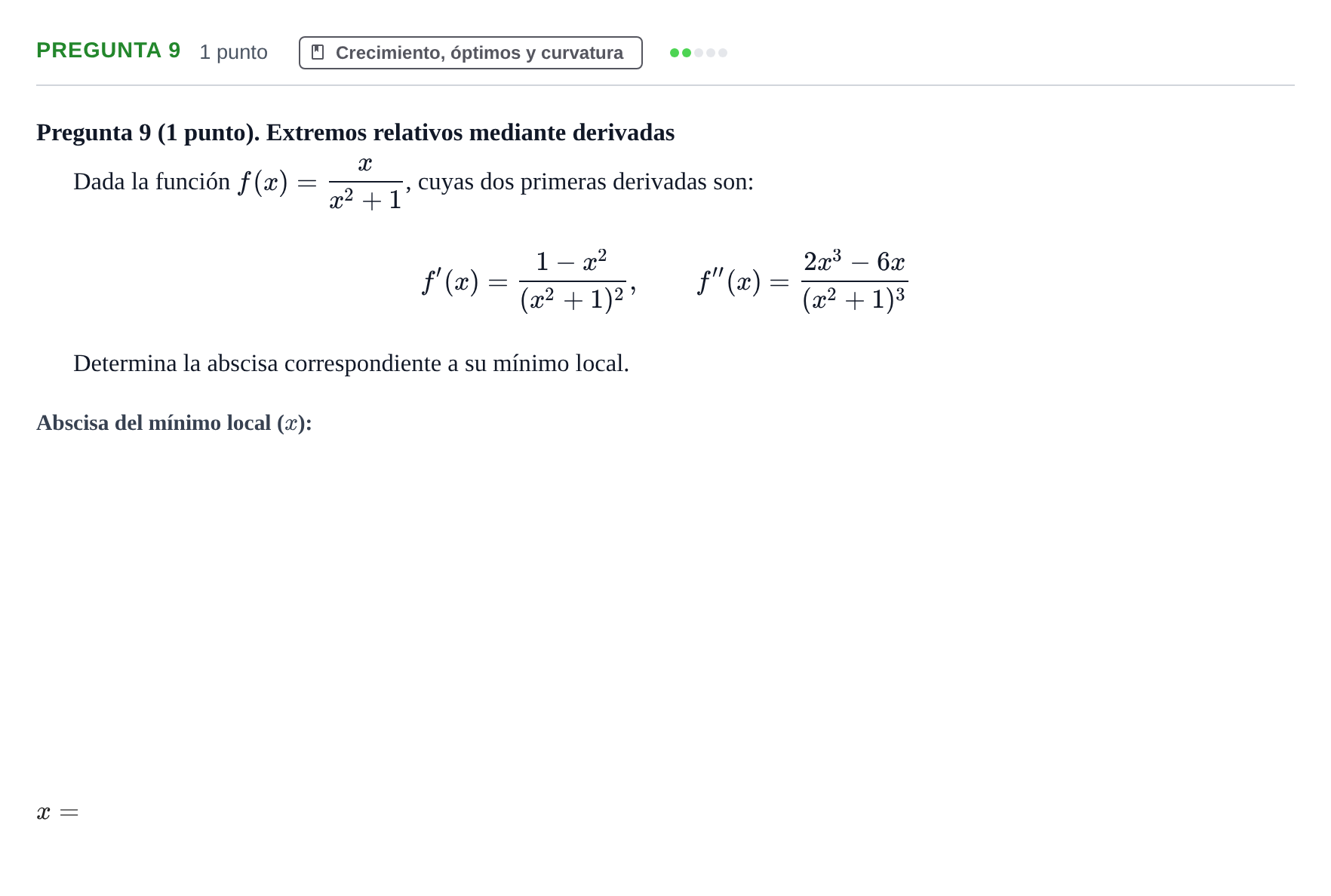 Enunciado: Pregunta 9 · Fundamentos de Matemáticas UOC Juny 2021