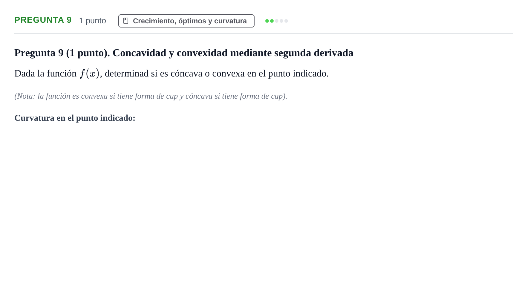 Enunciado: Pregunta 9 · Fundamentos de Matemáticas UOC 2020