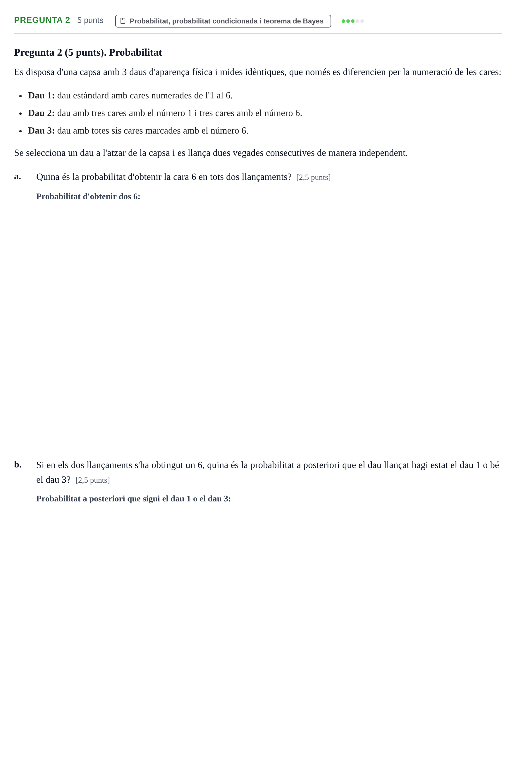 Enunciado: Pregunta 2 · Estadística I UAB 2012