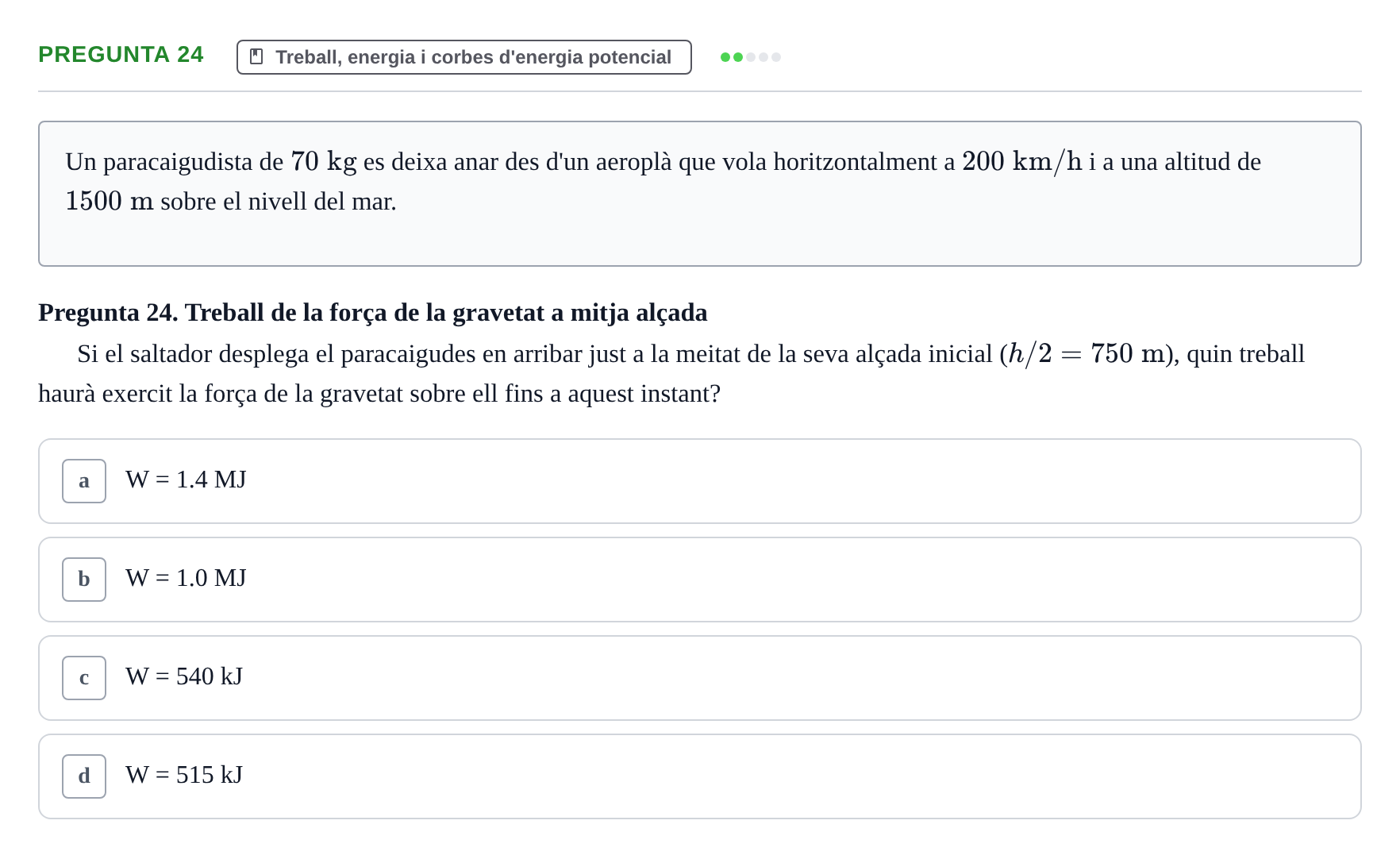 Enunciado: Pregunta 24 · Física I i II UAB 2014