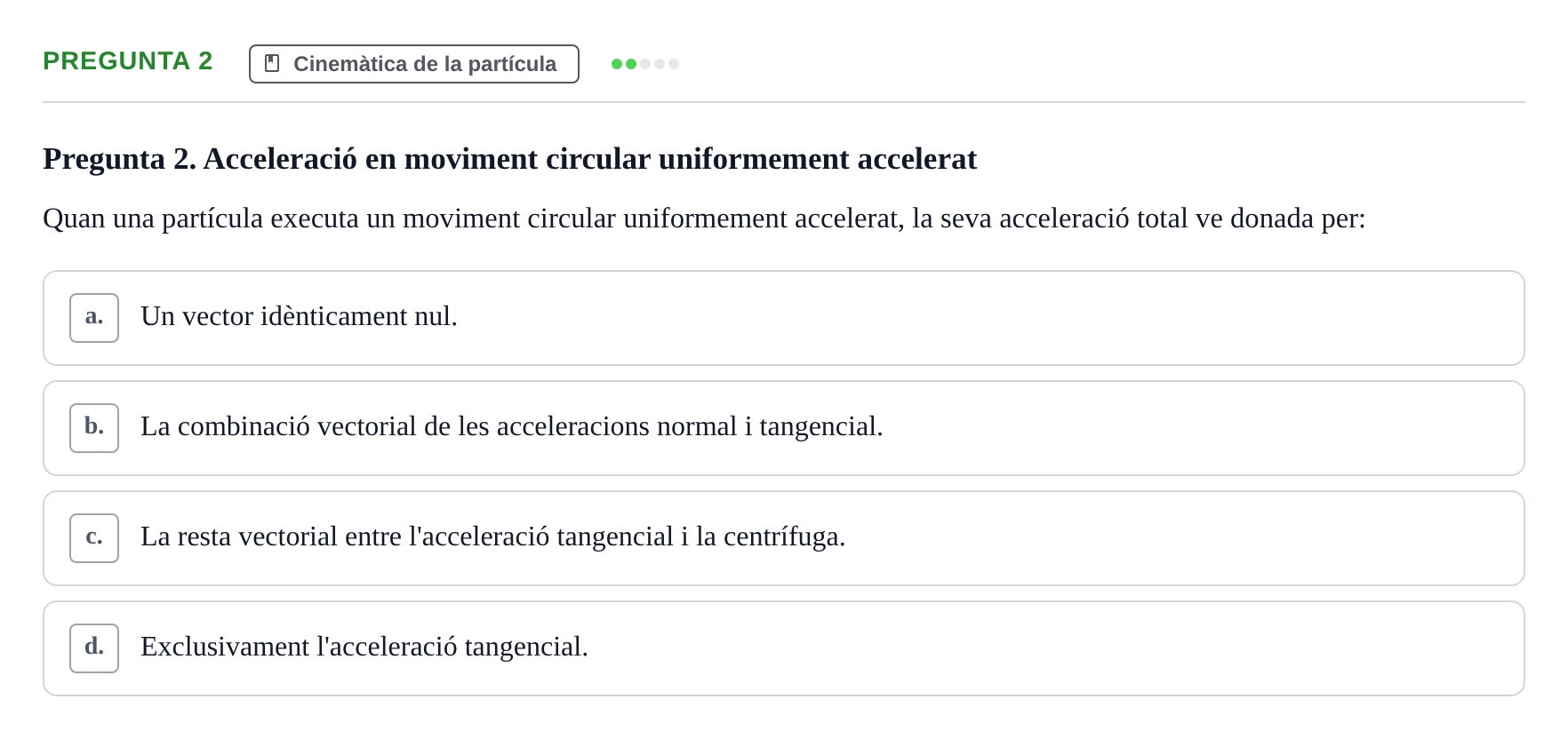 Enunciado: Pregunta 2 · Física I i II UAB 2014