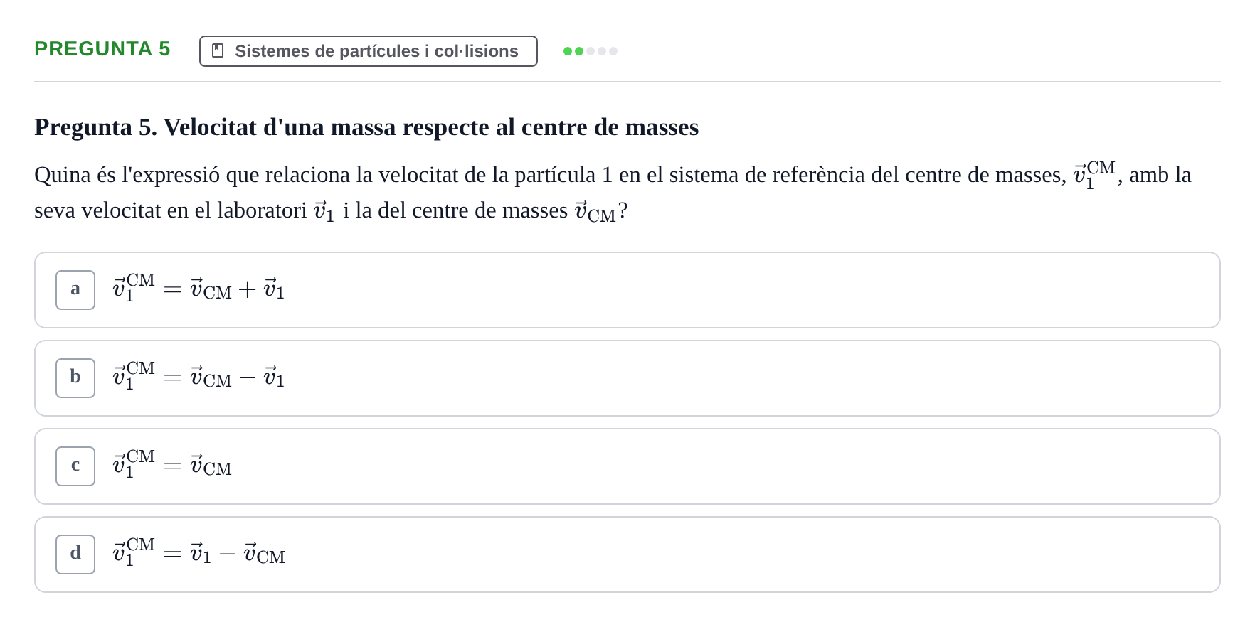 Enunciado: Pregunta 5 · Física I i II UAB 2014