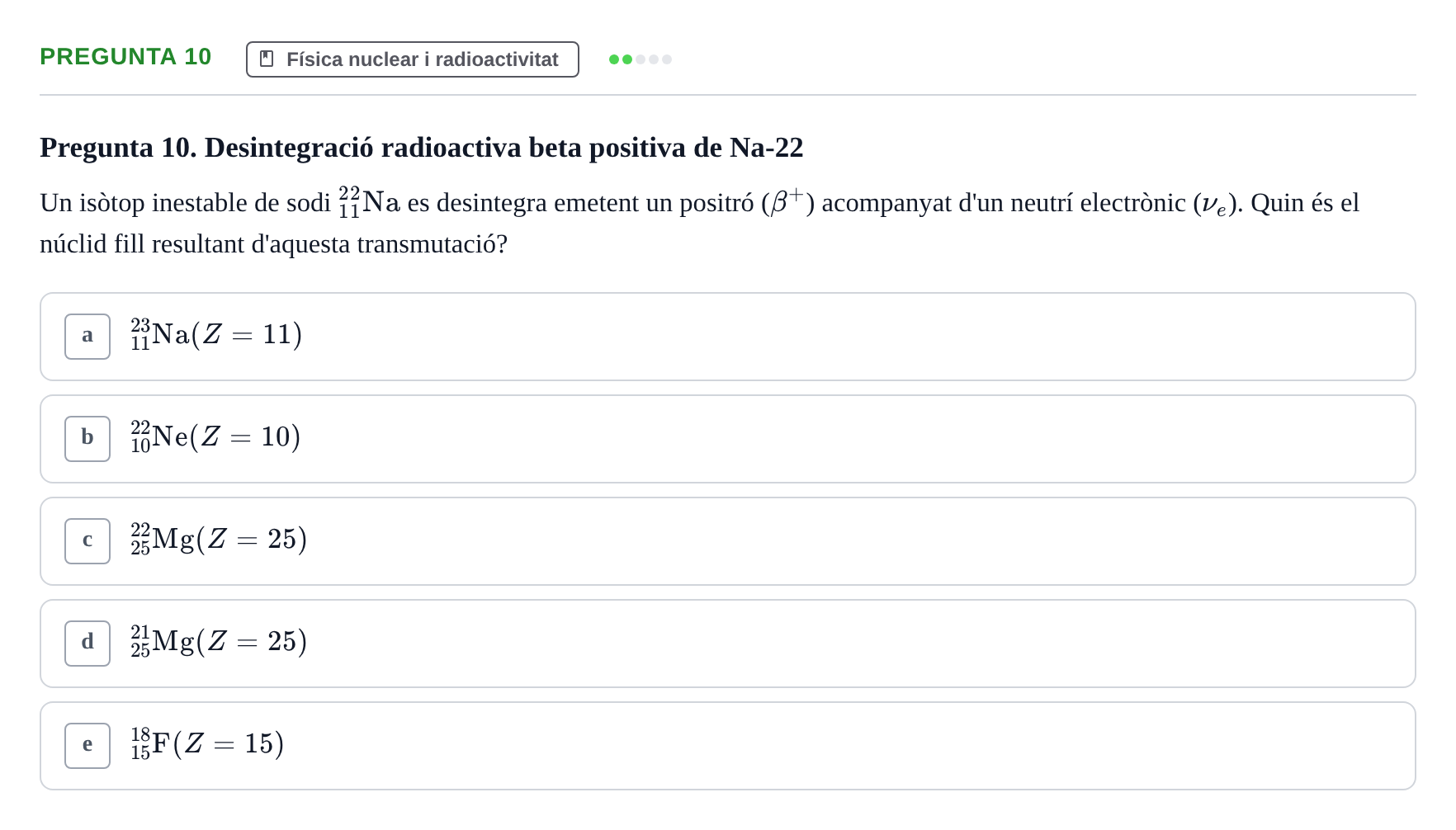 Enunciado: Pregunta 10 · Física I i II UAB 2021