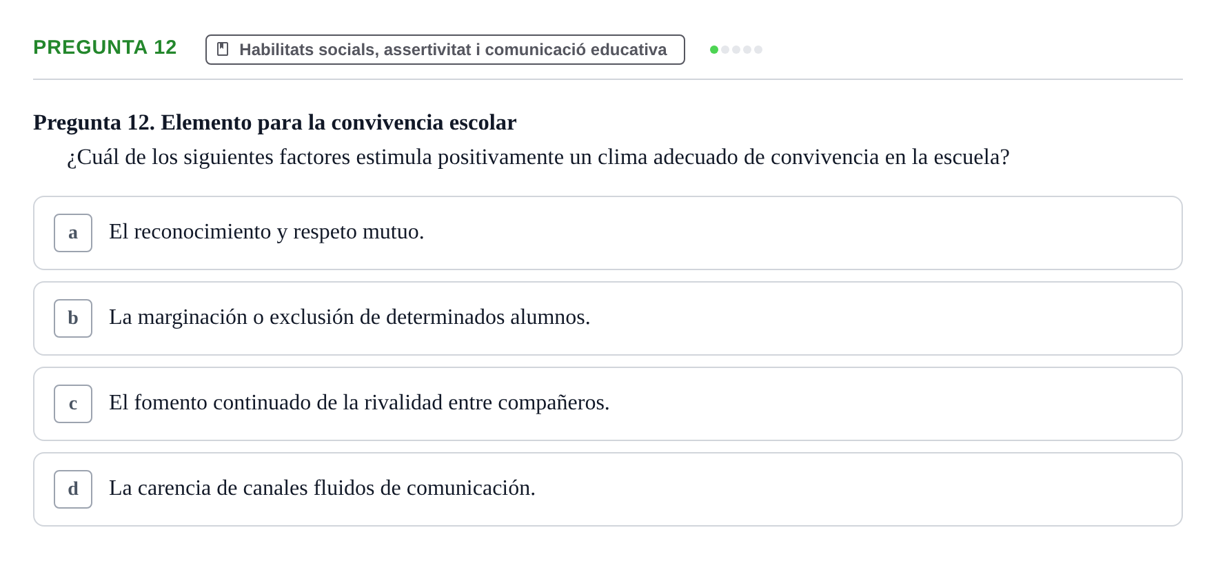 Enunciado: Pregunta 12