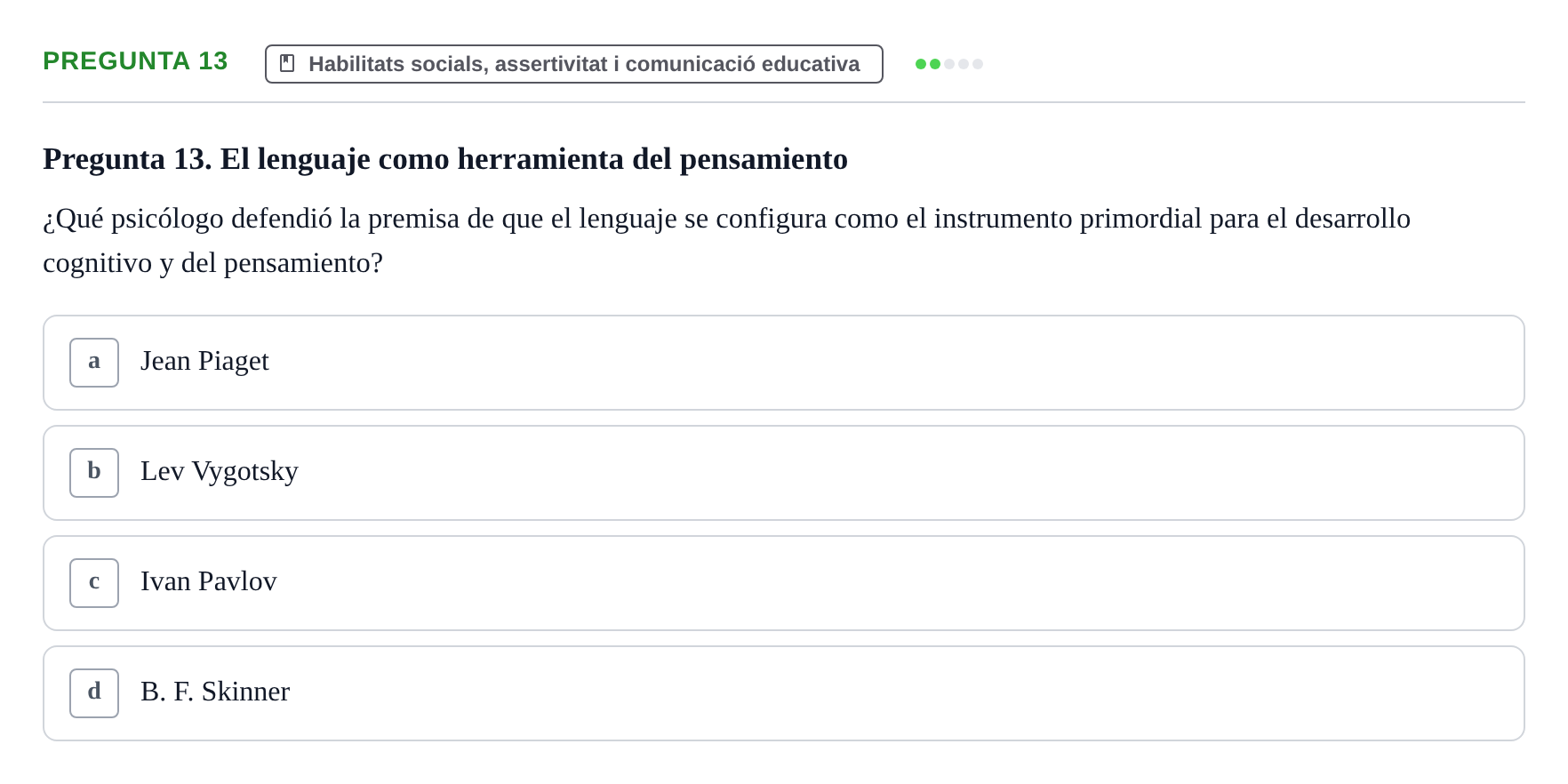 Enunciado: Pregunta 13