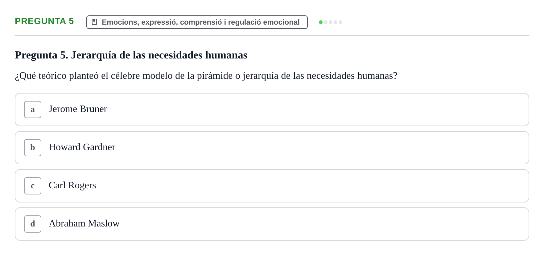 Enunciado: Pregunta 5
