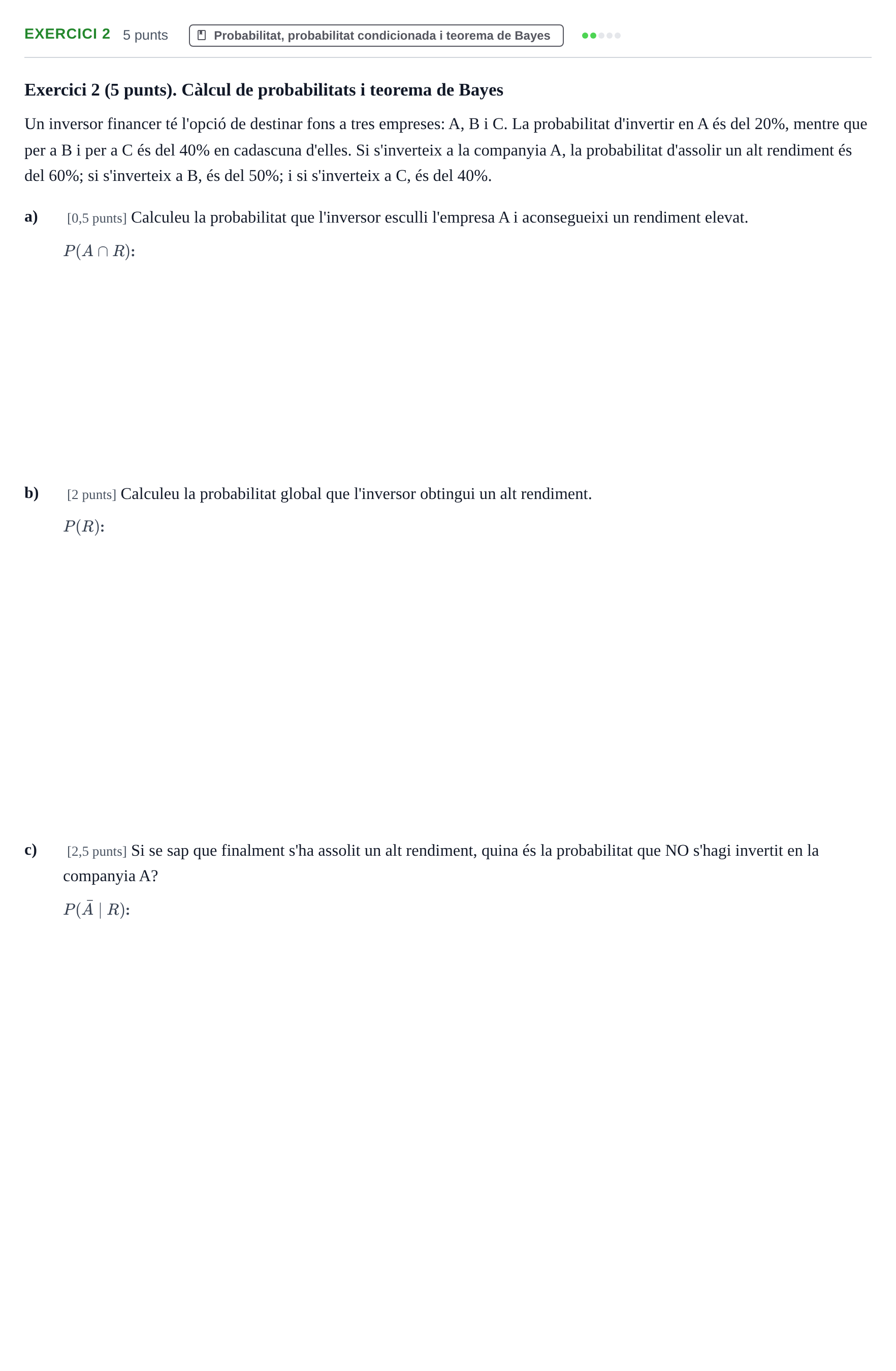 Enunciado: Exercici 2 · Estadística I UAB 2014