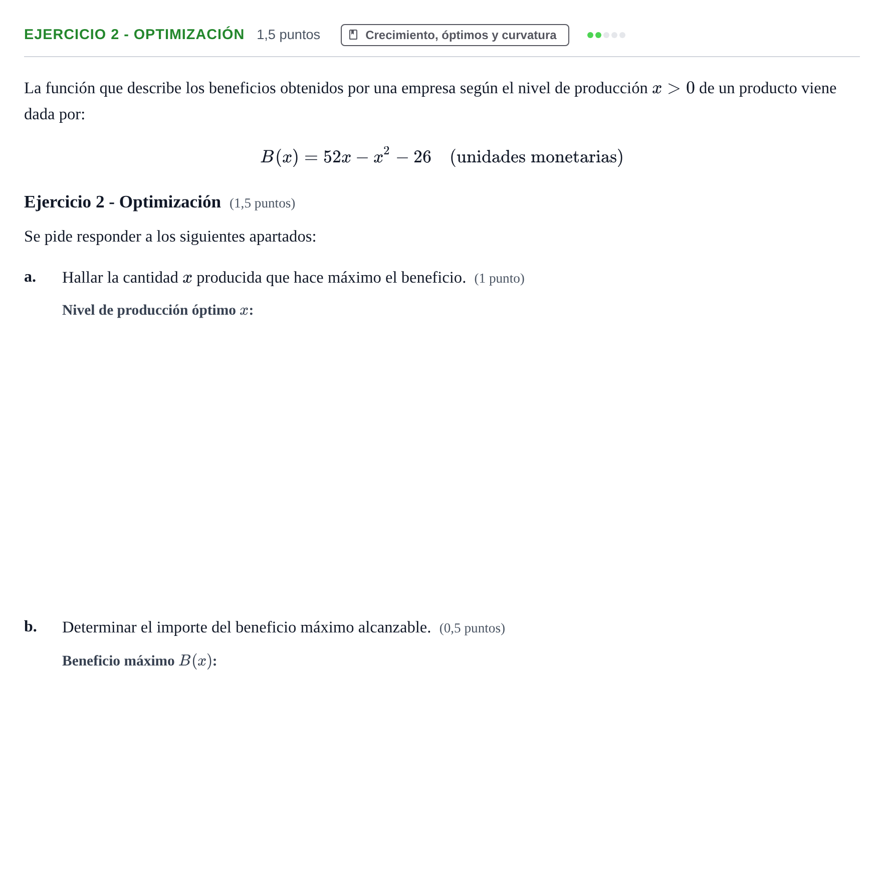 Enunciado: Ejercicio 2 - Optimización · Fundamentos de Matemáticas UOC 2020