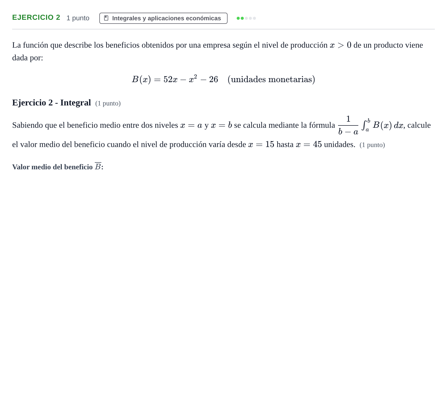 Enunciado: Ejercicio 2 - Integral · Fundamentos de Matemáticas UOC 2020