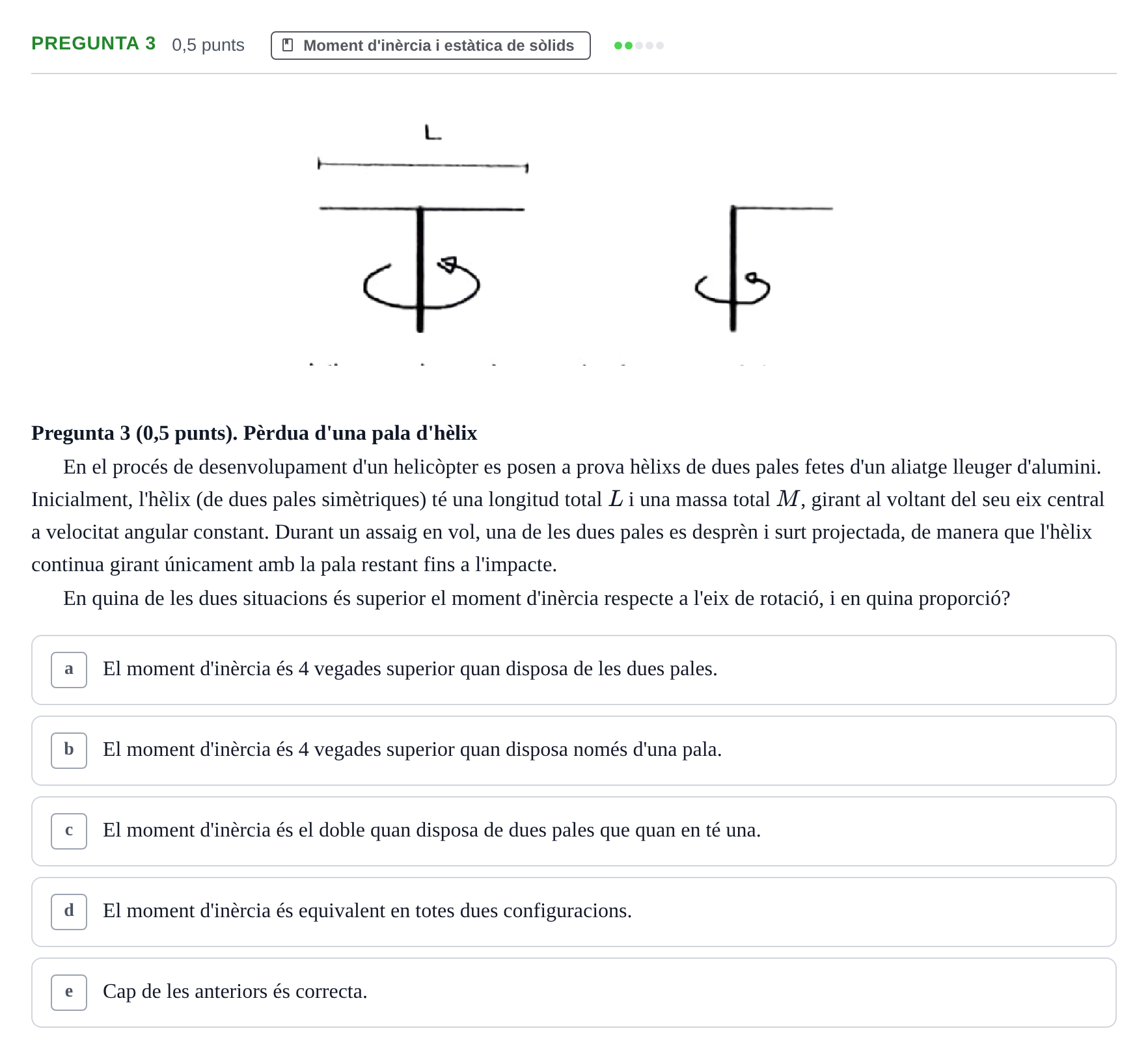 Enunciado: Pregunta 3 · Física I i II UAB 2022