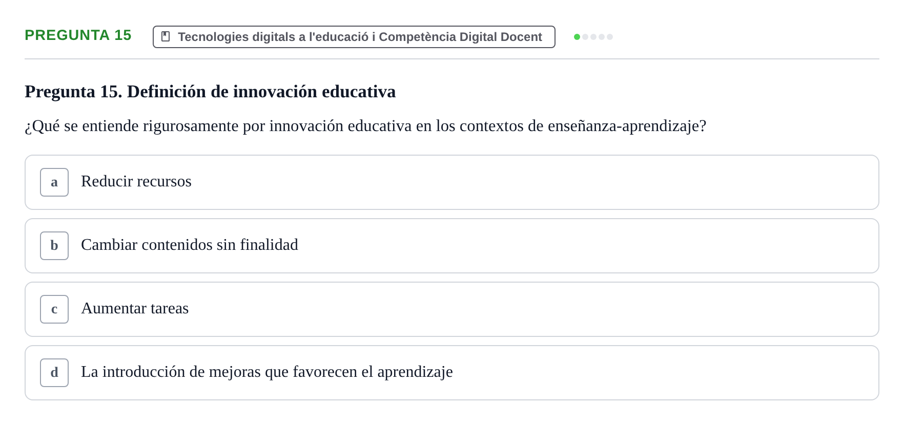 Enunciado: Pregunta 15