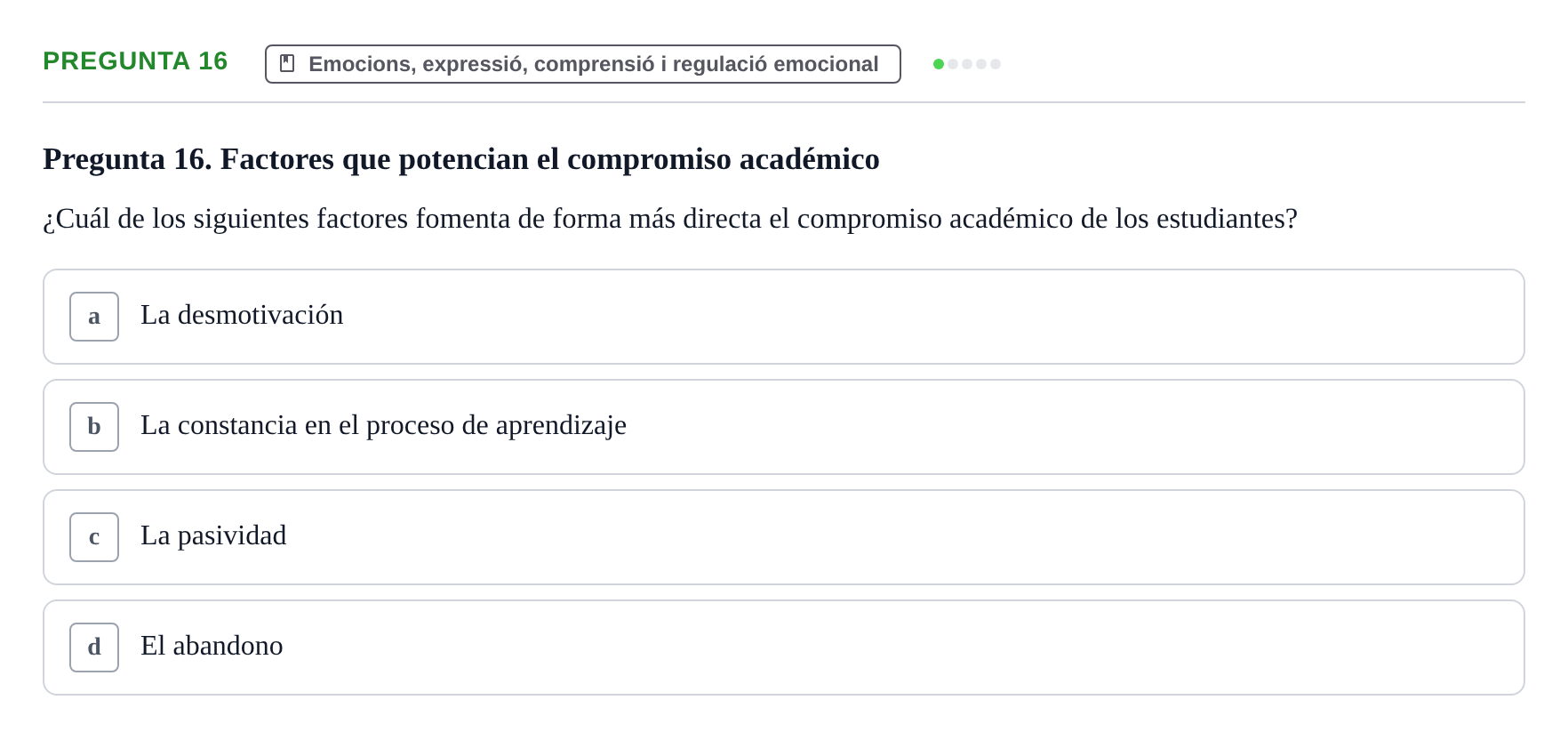 Enunciado: Pregunta 16