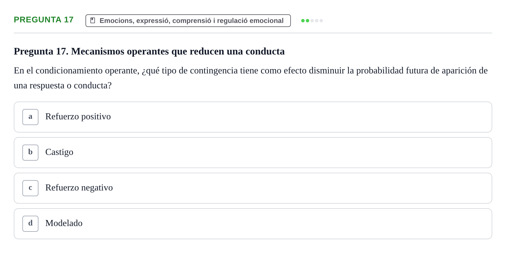 Enunciado: Pregunta 17