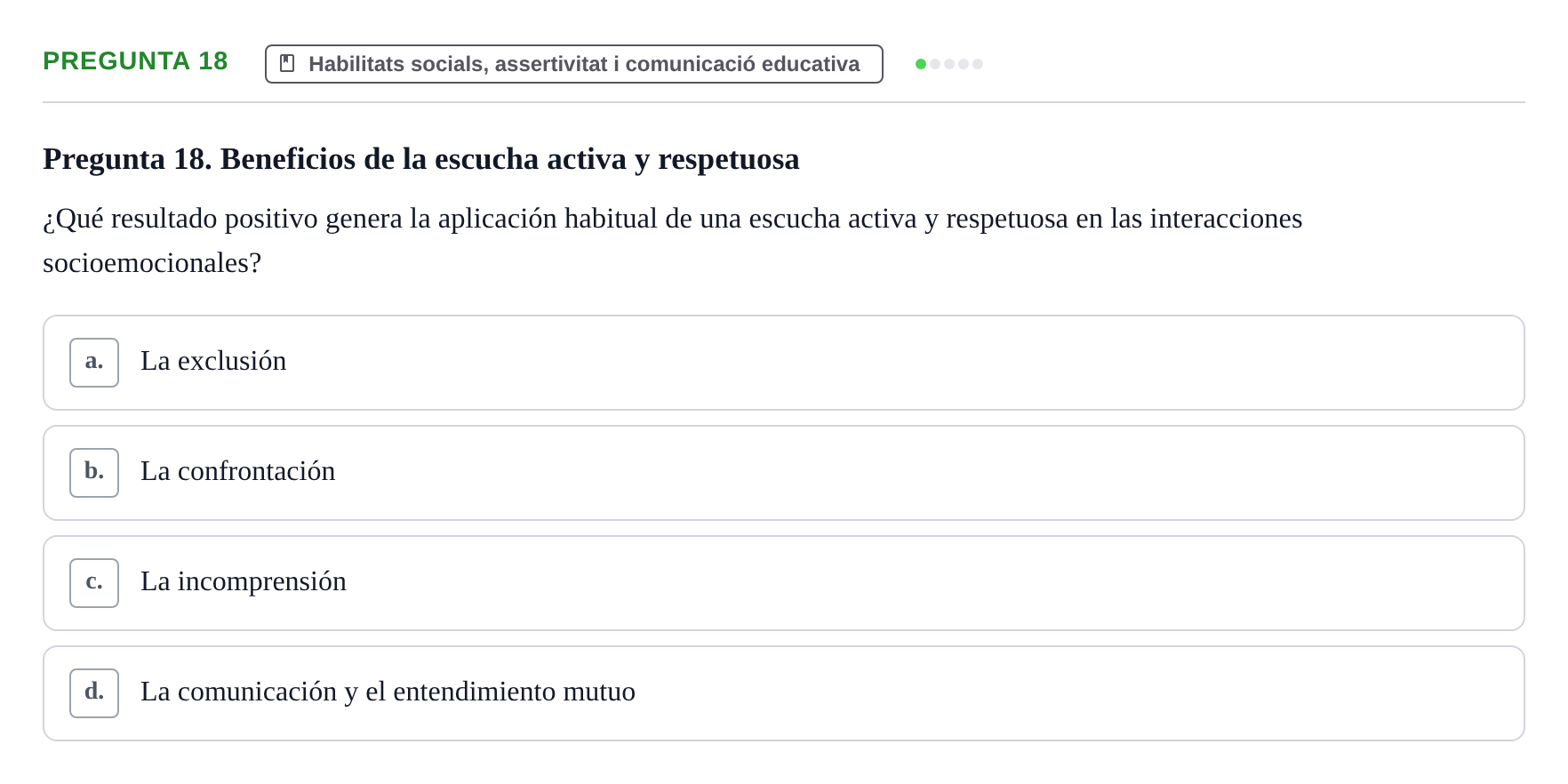 Enunciado: Pregunta 18