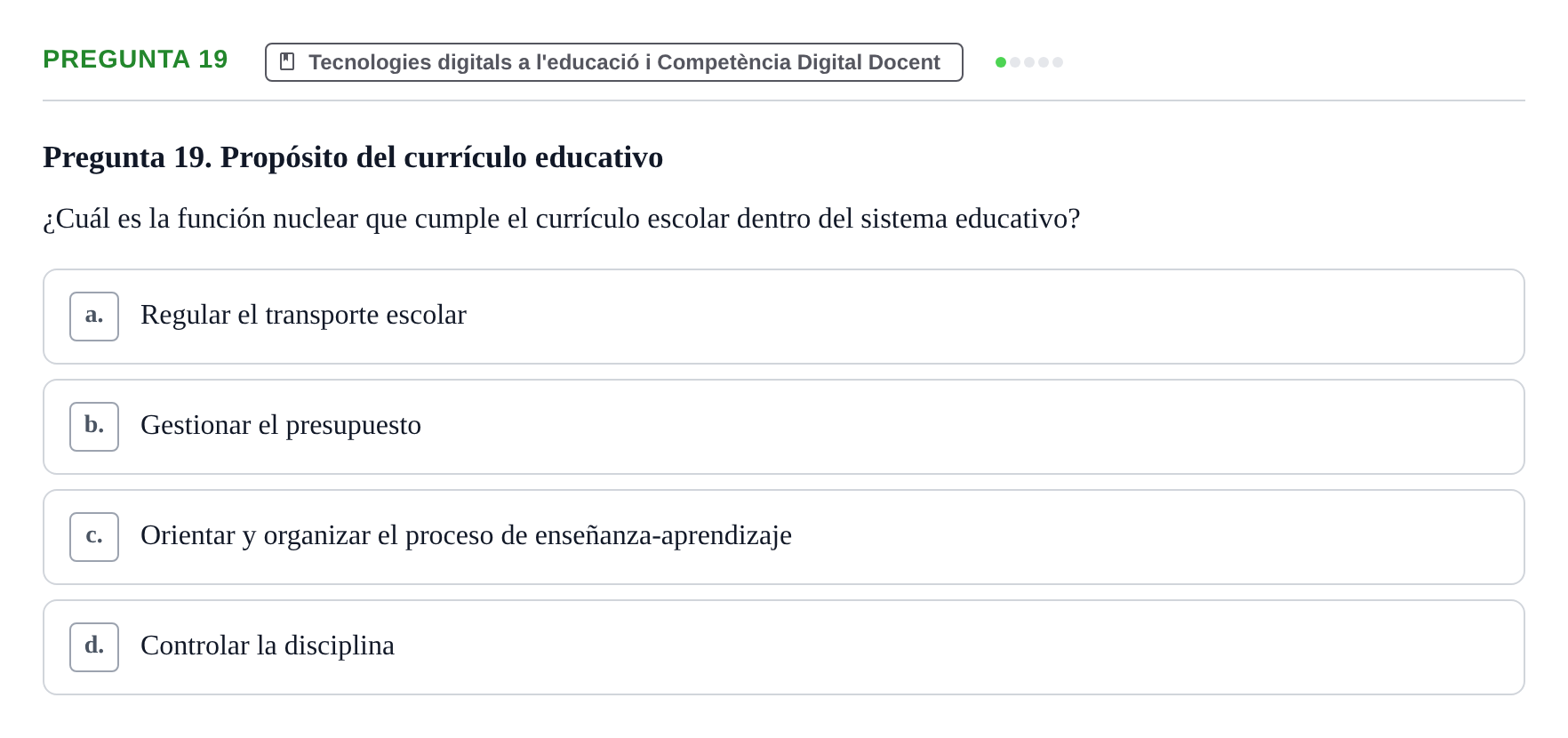 Enunciado: Pregunta 19