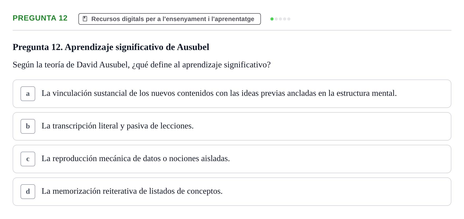 Enunciado: Pregunta 12