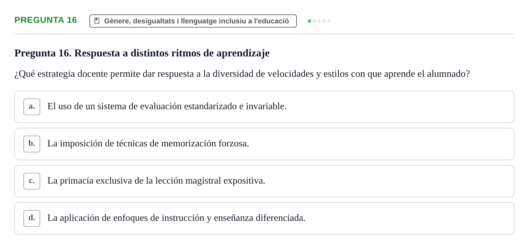Enunciado: Pregunta 16