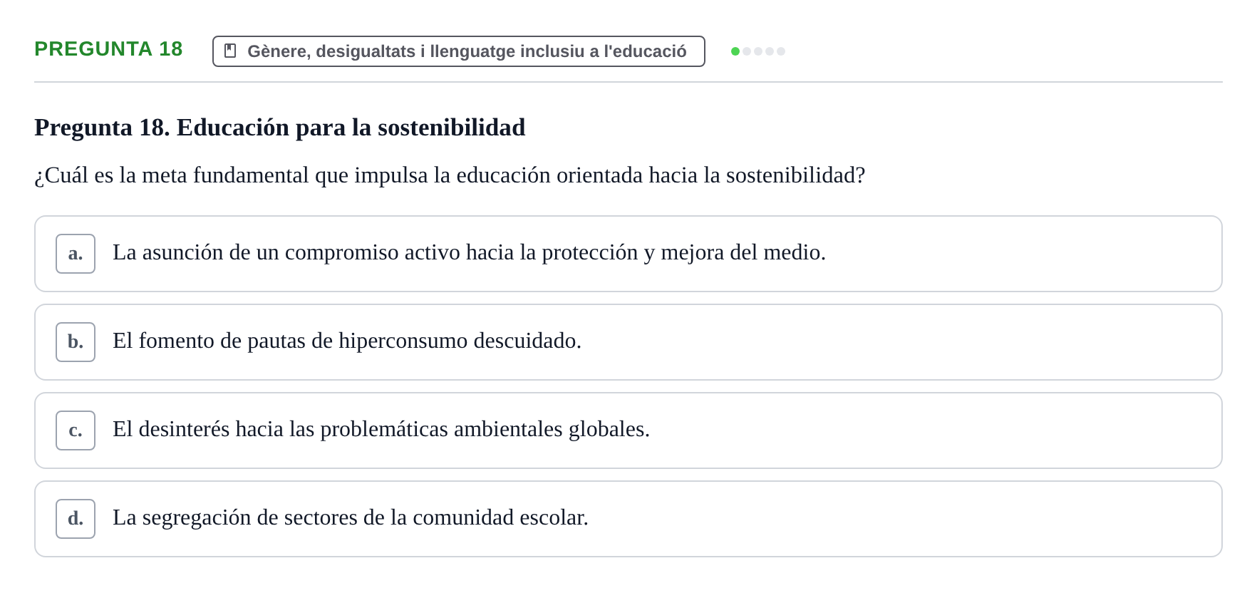 Enunciado: Pregunta 18