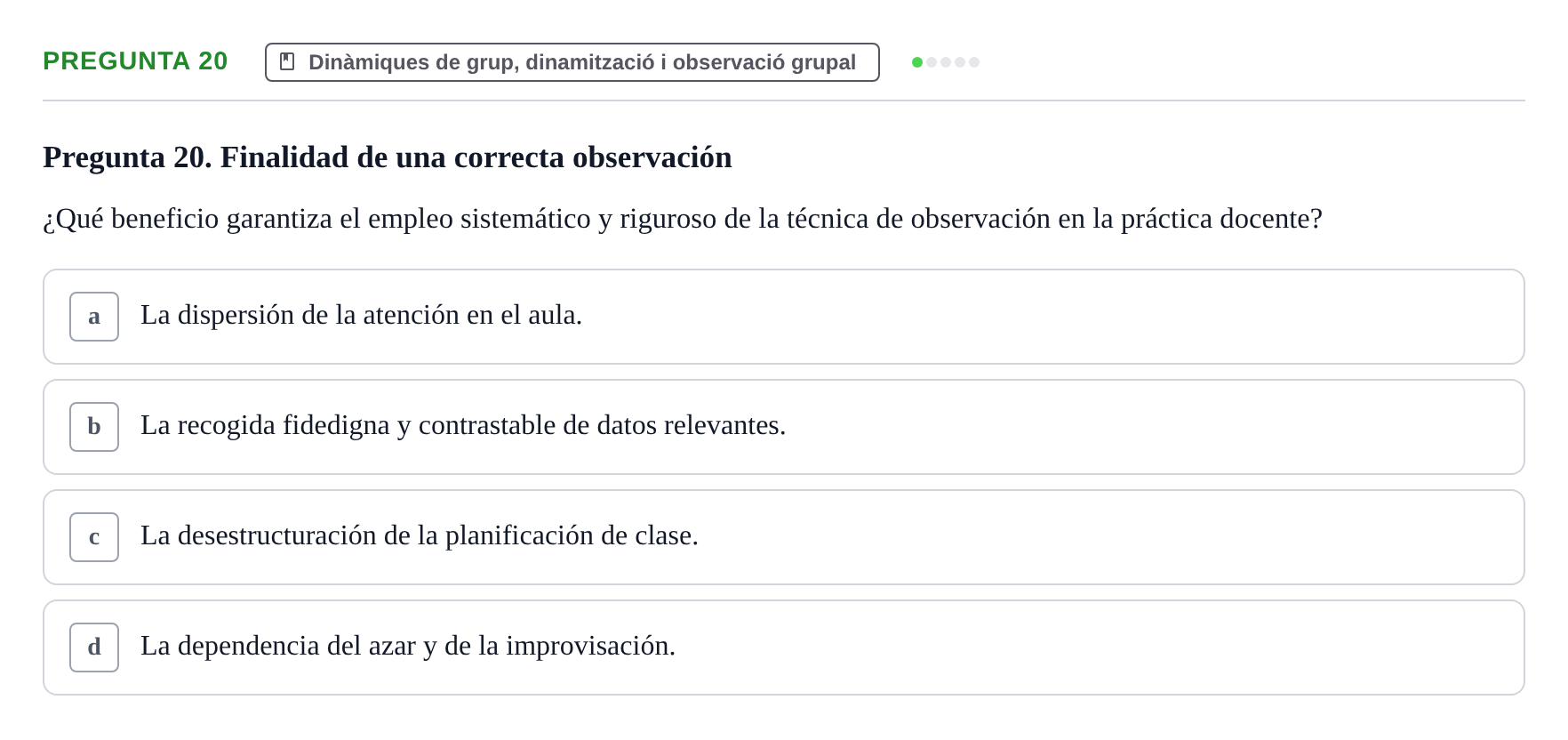 Enunciado: Pregunta 20