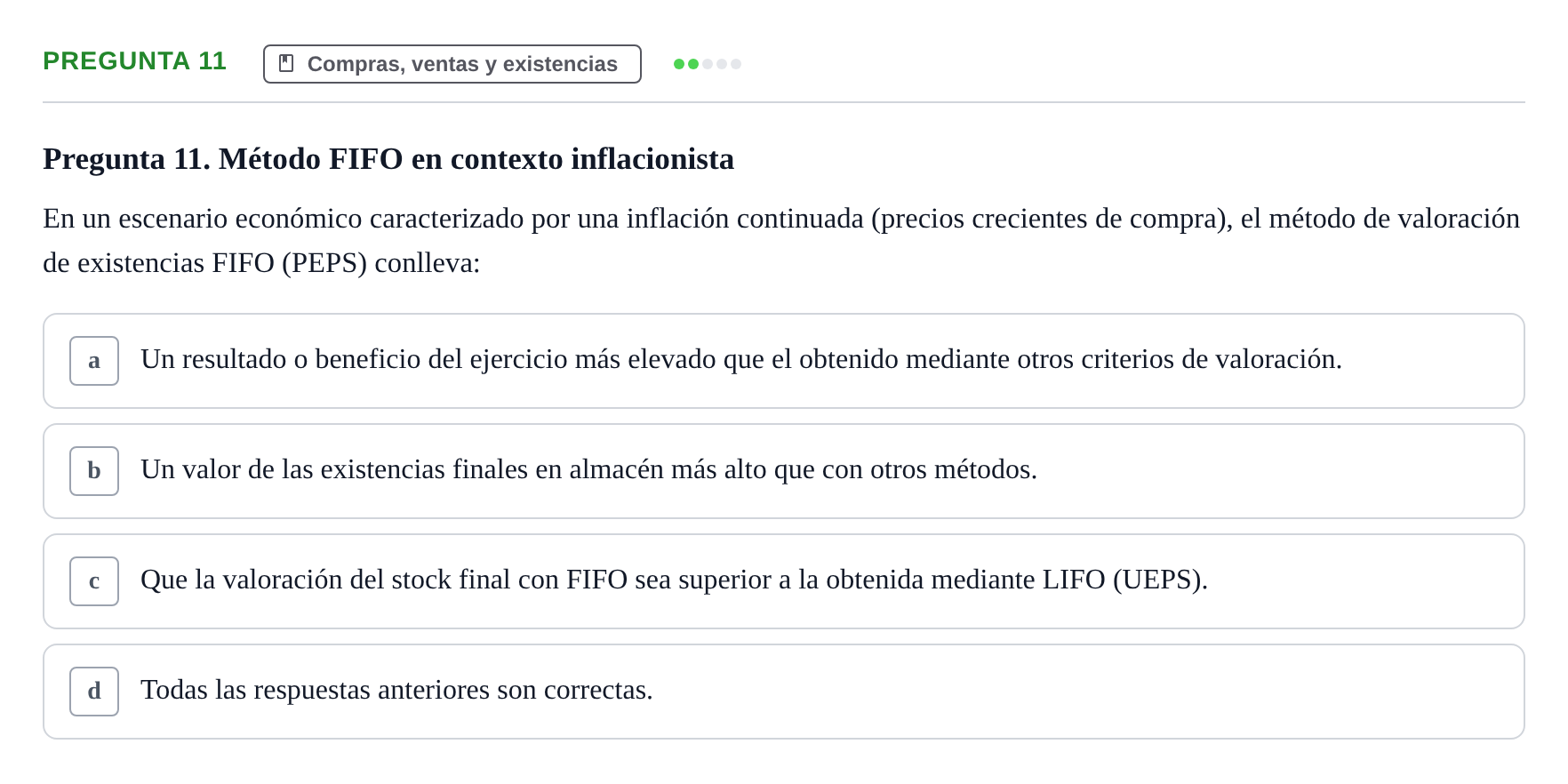 Enunciado: Pregunta 11 · Introducció a la Comptabilitat UAB 2014