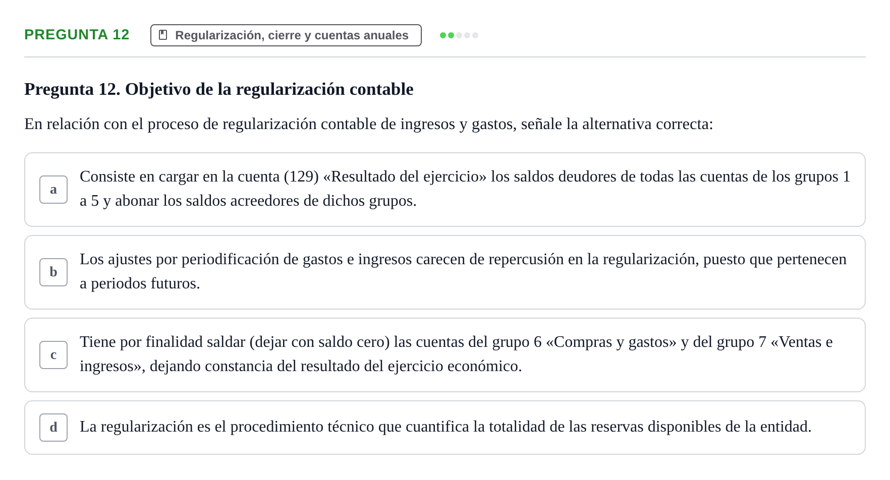 Enunciado: Pregunta 12 · Introducció a la Comptabilitat UAB 2014